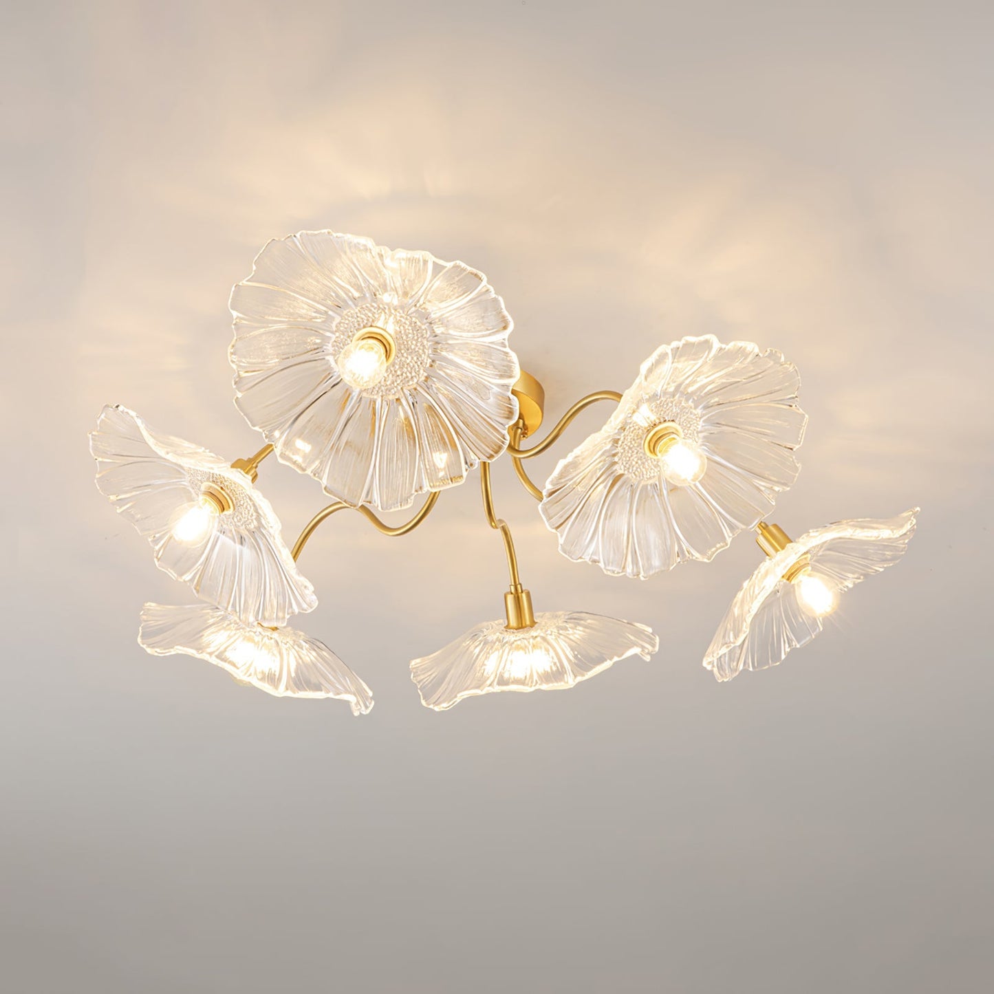 Flush Mount Ceiling Light | Leaf-Shaped Frosted Glass with Soft LED Illumination 12