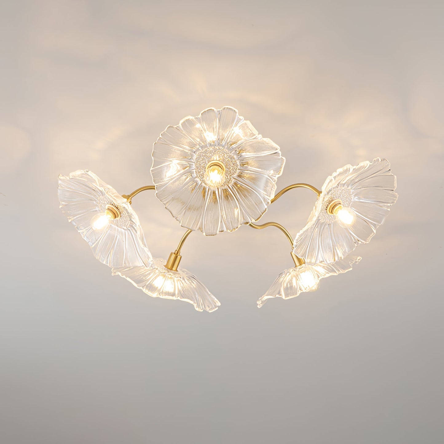 Flush Mount Ceiling Light | Leaf-Shaped Frosted Glass with Soft LED Illumination 13