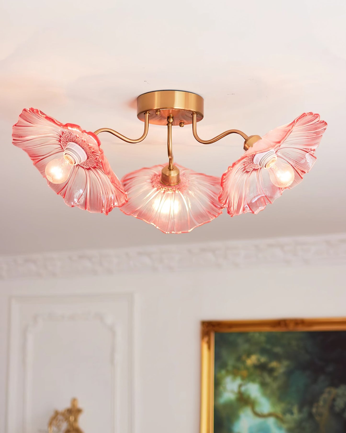 Flush Mount Ceiling Light | Leaf-Shaped Frosted Glass with Soft LED Illumination 5