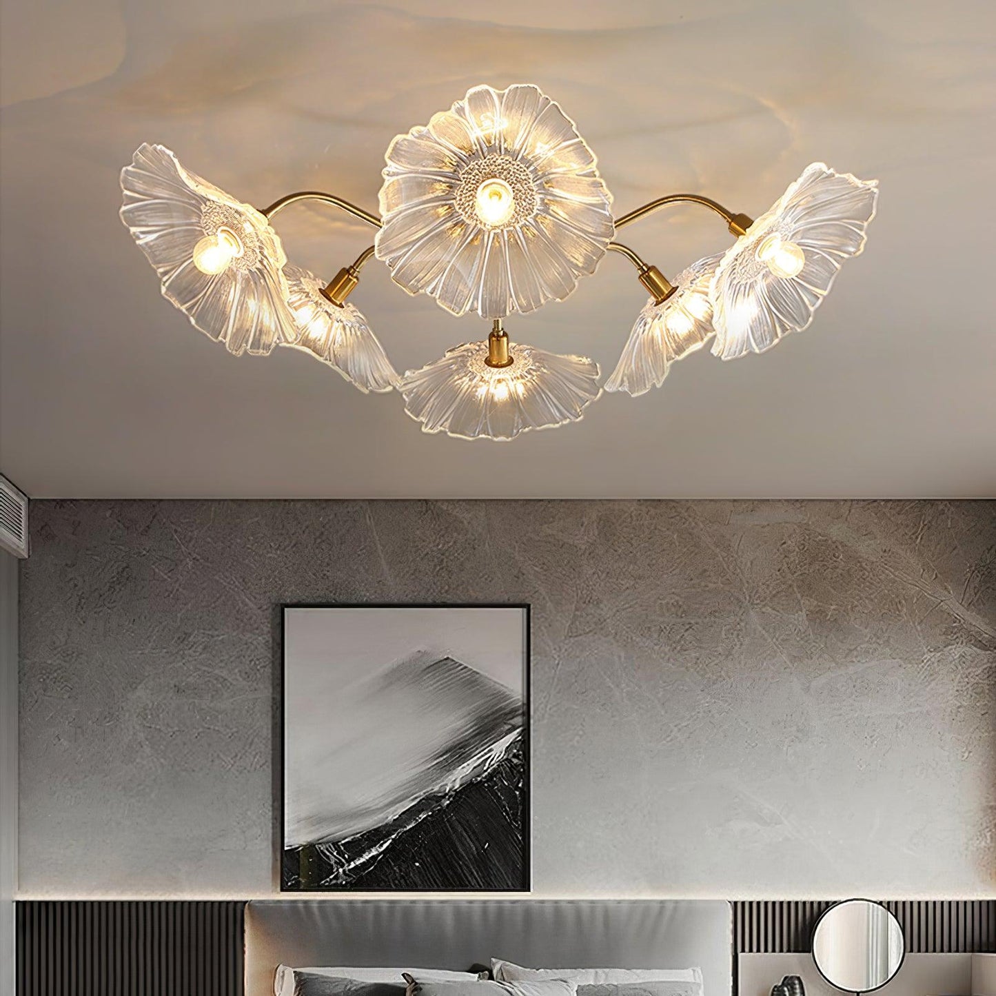 Flush Mount Ceiling Light | Leaf-Shaped Frosted Glass with Soft LED Illumination 8