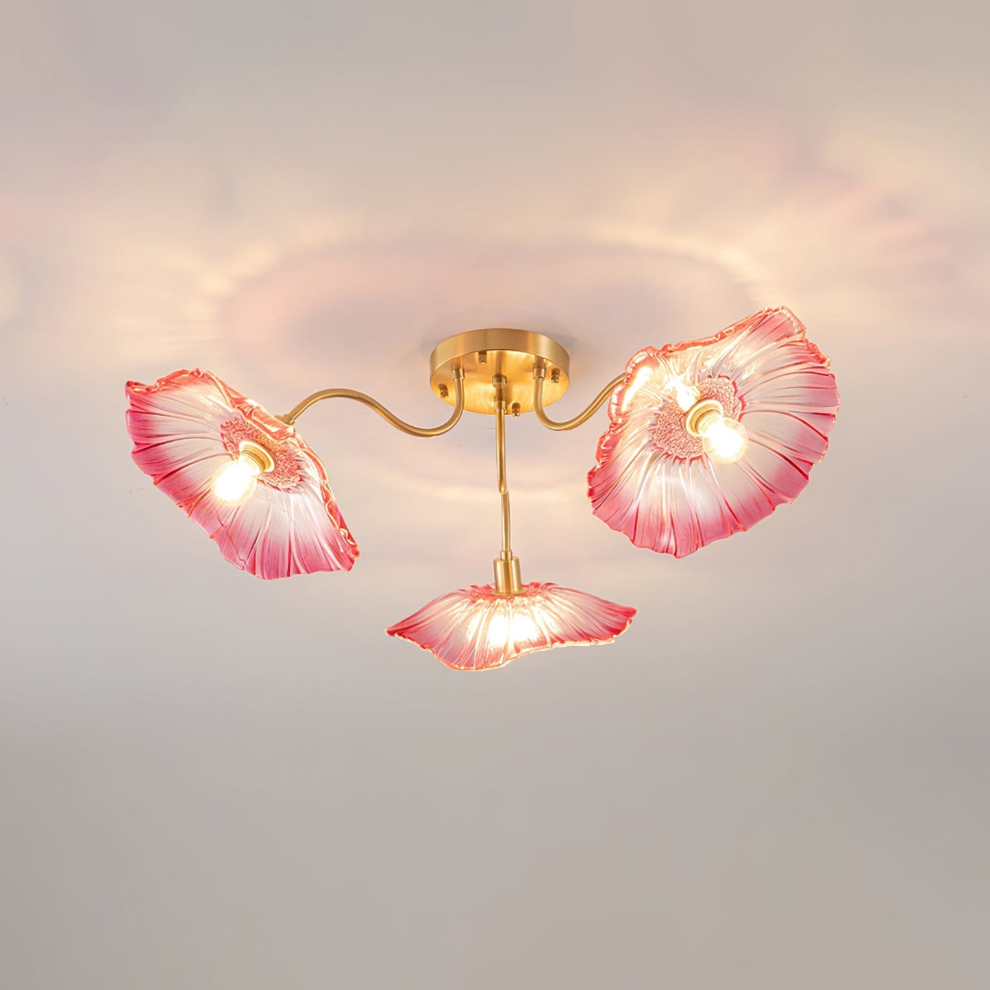 Flush Mount Ceiling Light | Leaf-Shaped Frosted Glass with Soft LED Illumination 10