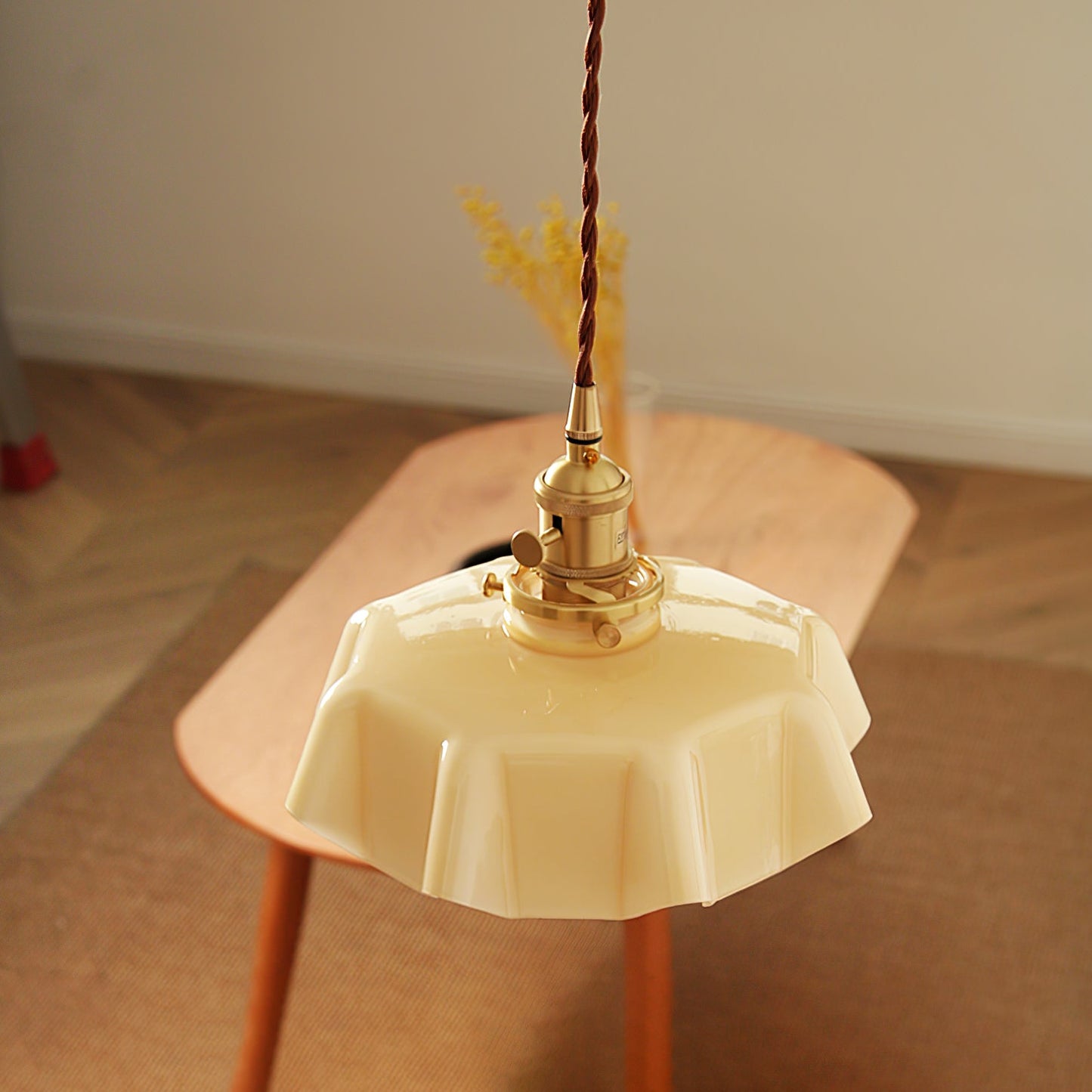 Vintage Pendant Light | Elegant Pleated Ceramic Shade for Kitchen Lighting 7