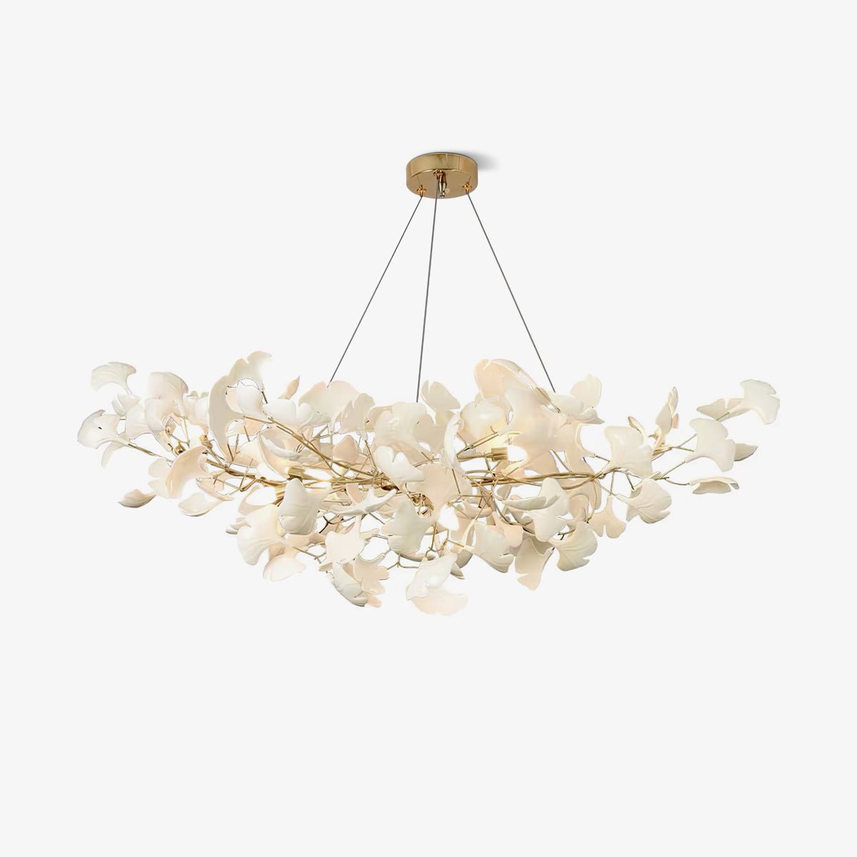 Ginkgo Chandelier | Handcrafted Ceramic Petals for Modern Dining Room 1