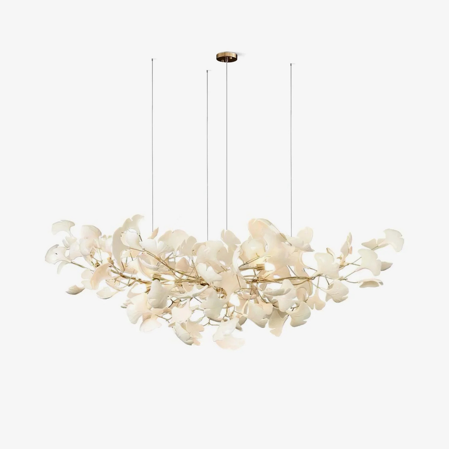 Ginkgo Chandelier | Handcrafted Ceramic Petals for Modern Dining Room 12