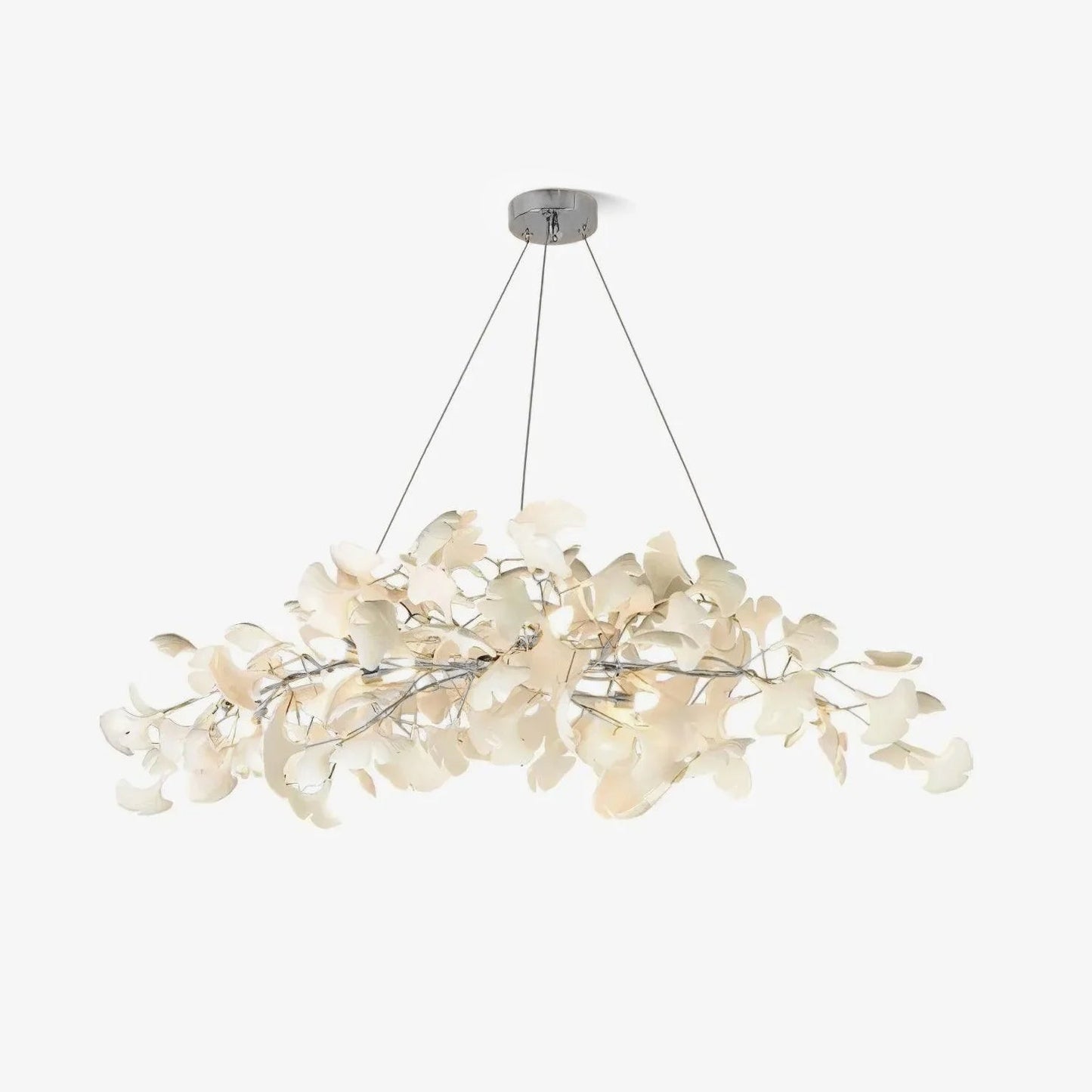 Ginkgo Chandelier | Handcrafted Ceramic Petals for Modern Dining Room Lighting 11