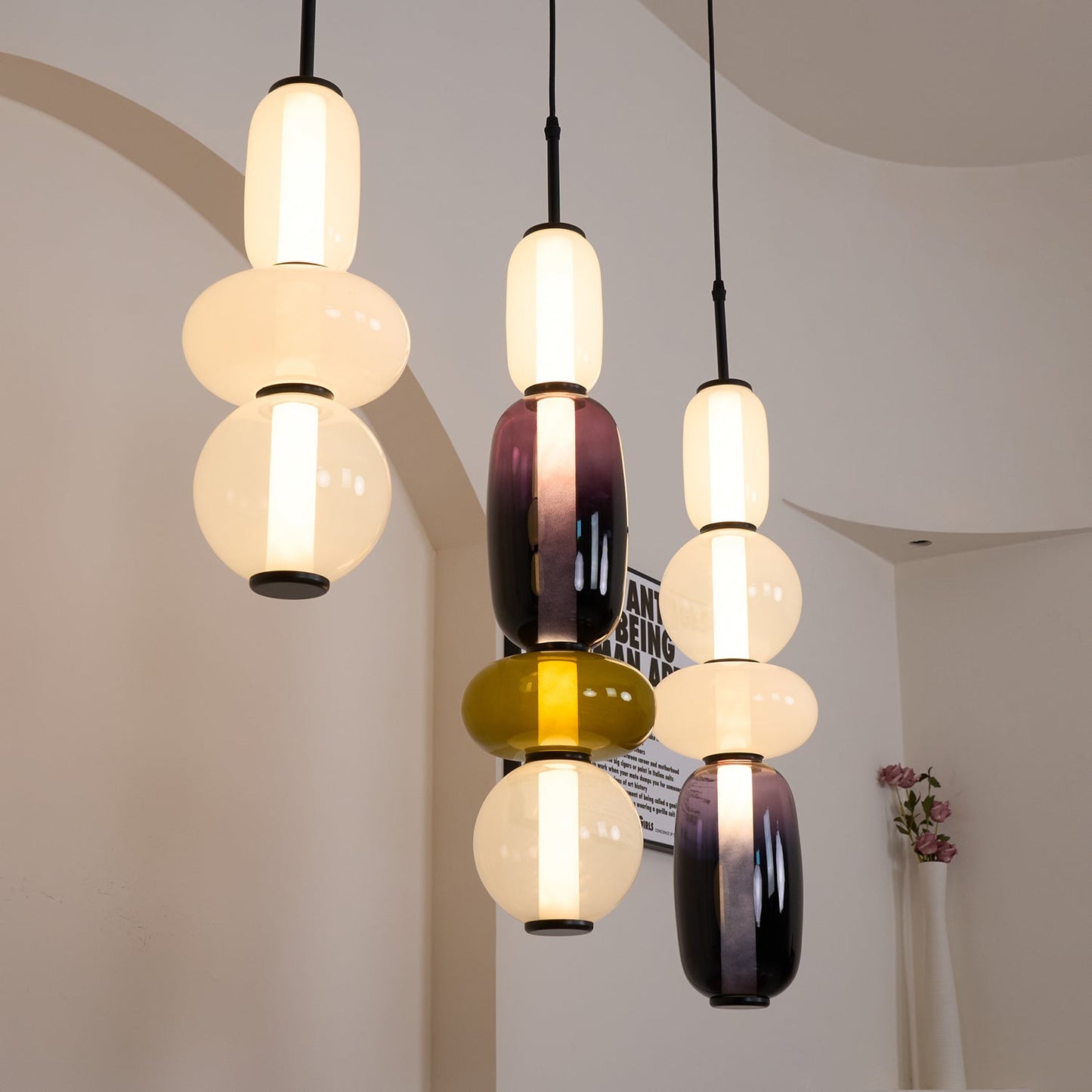 Glass Pendant Light | Dimmable Tinted Design for Versatile Spaces 7