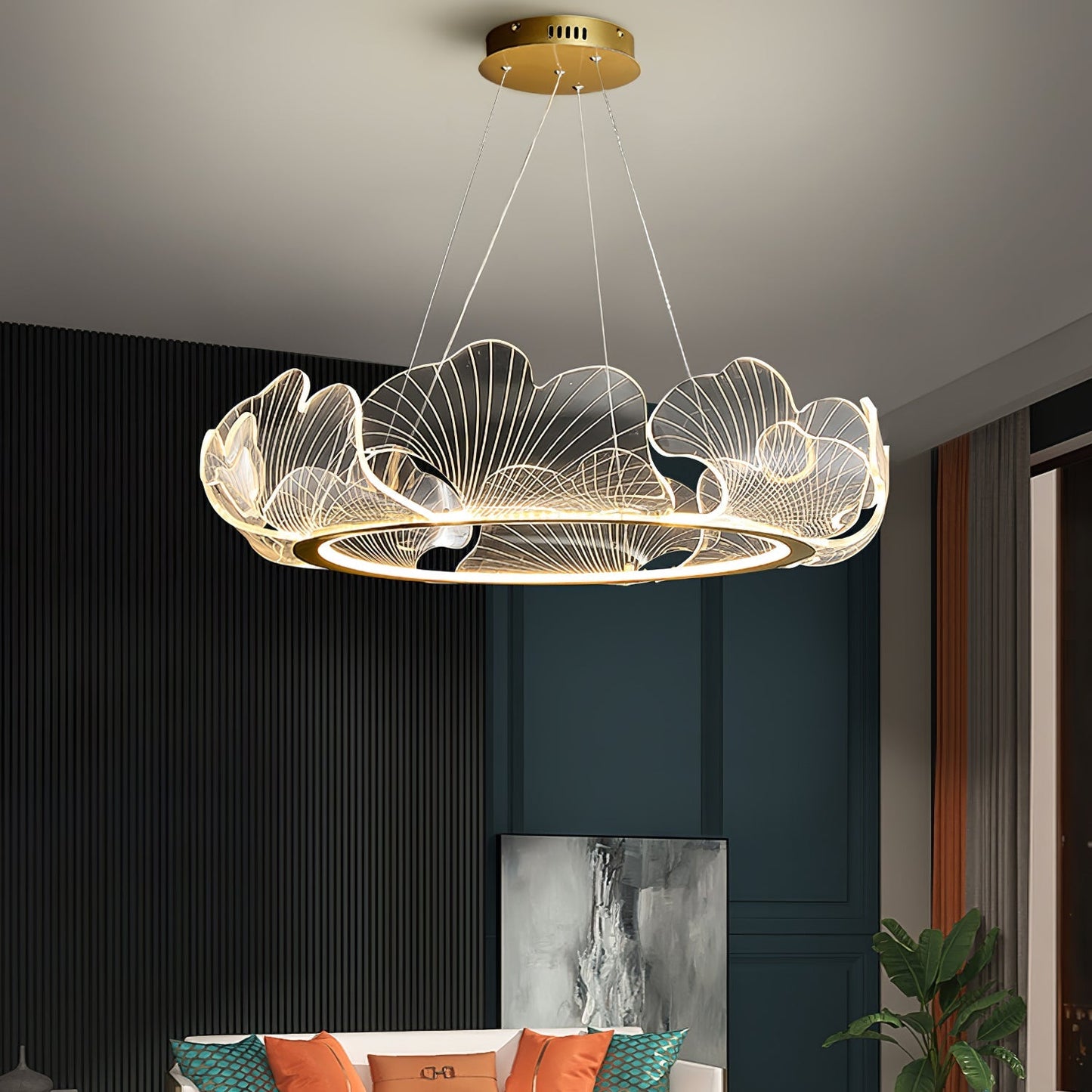 Sea Chandelier | Elegant Leaf Design with Dimmable LED Lighting 2