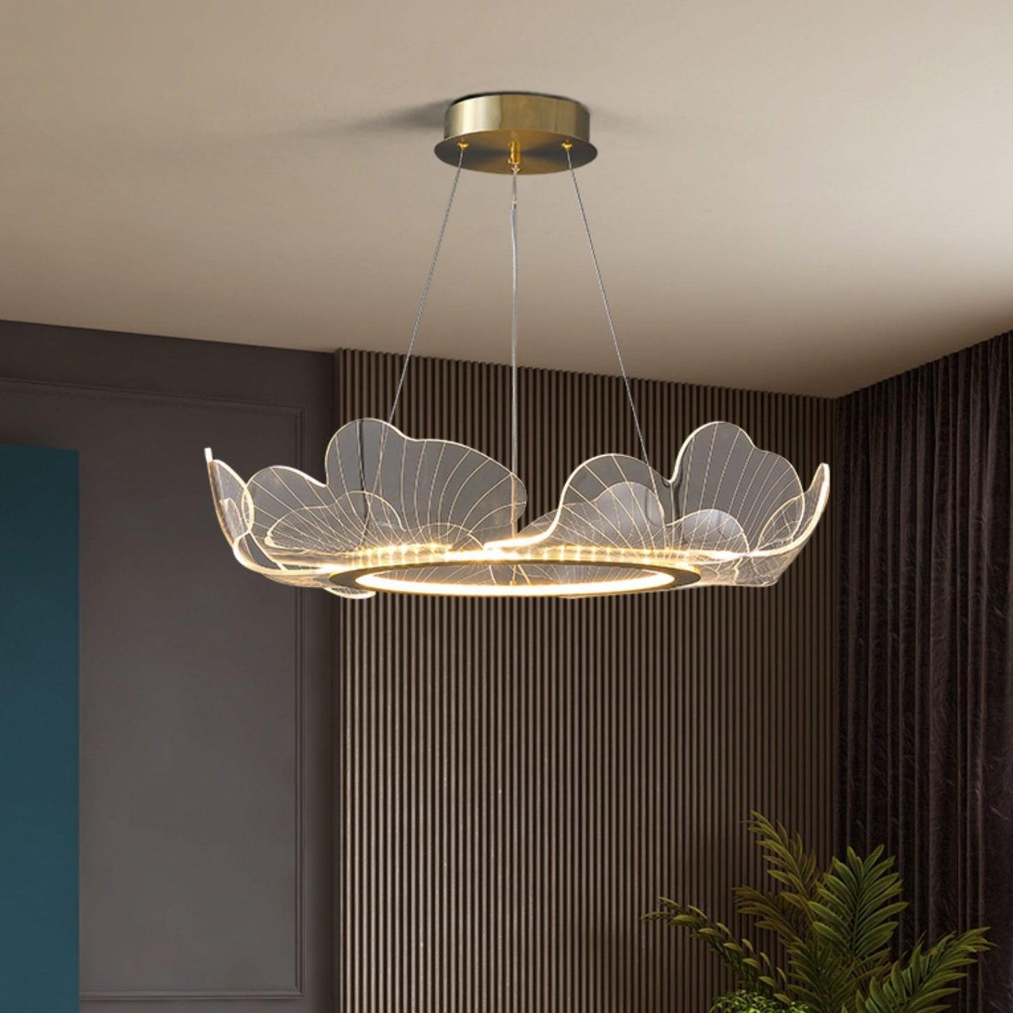 Sea Chandelier | Elegant Leaf Design with Dimmable LED Lighting 3