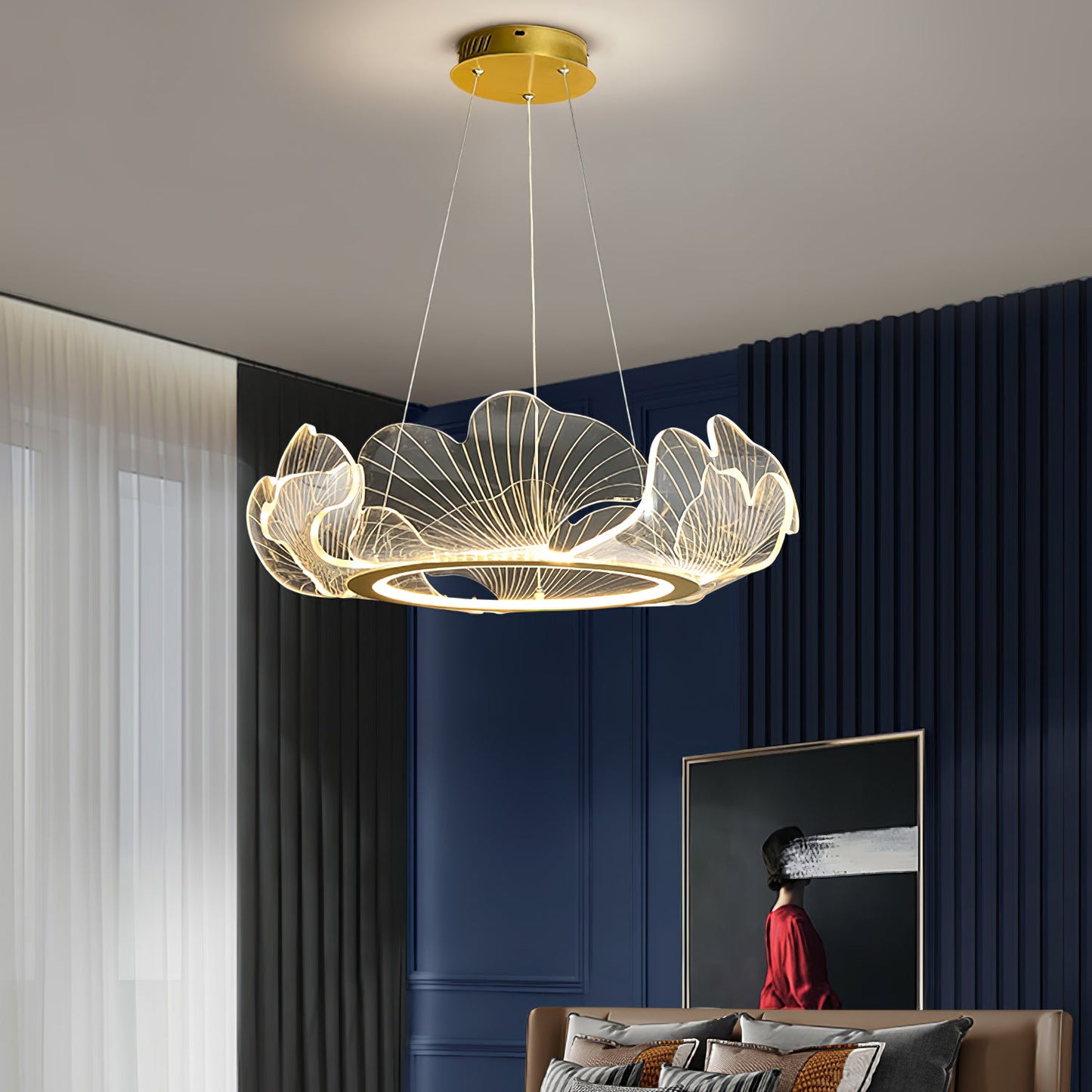 Sea Chandelier | Elegant Leaf Design with Dimmable LED Lighting 5