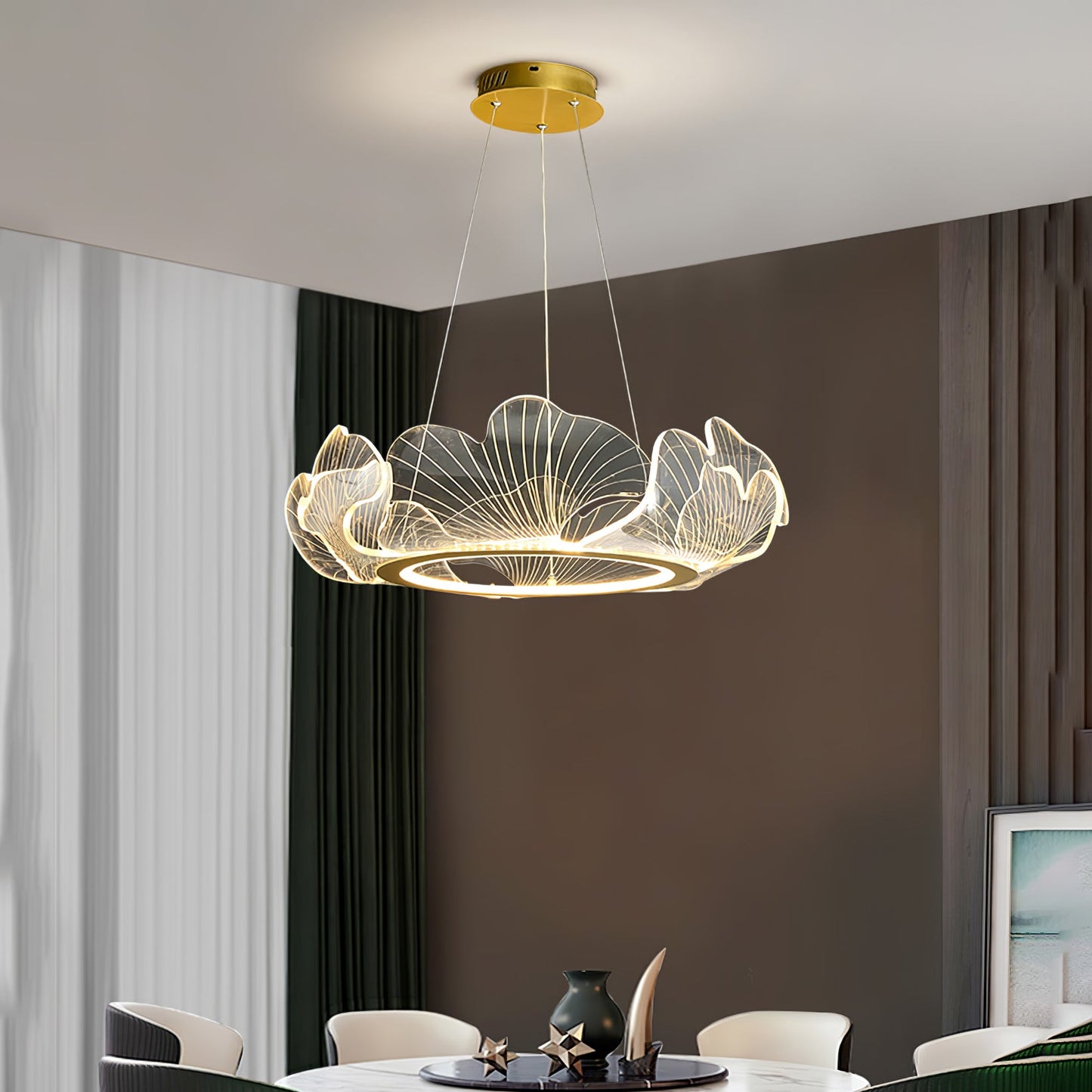 Sea Chandelier | Elegant Leaf Design with Dimmable LED Lighting 6