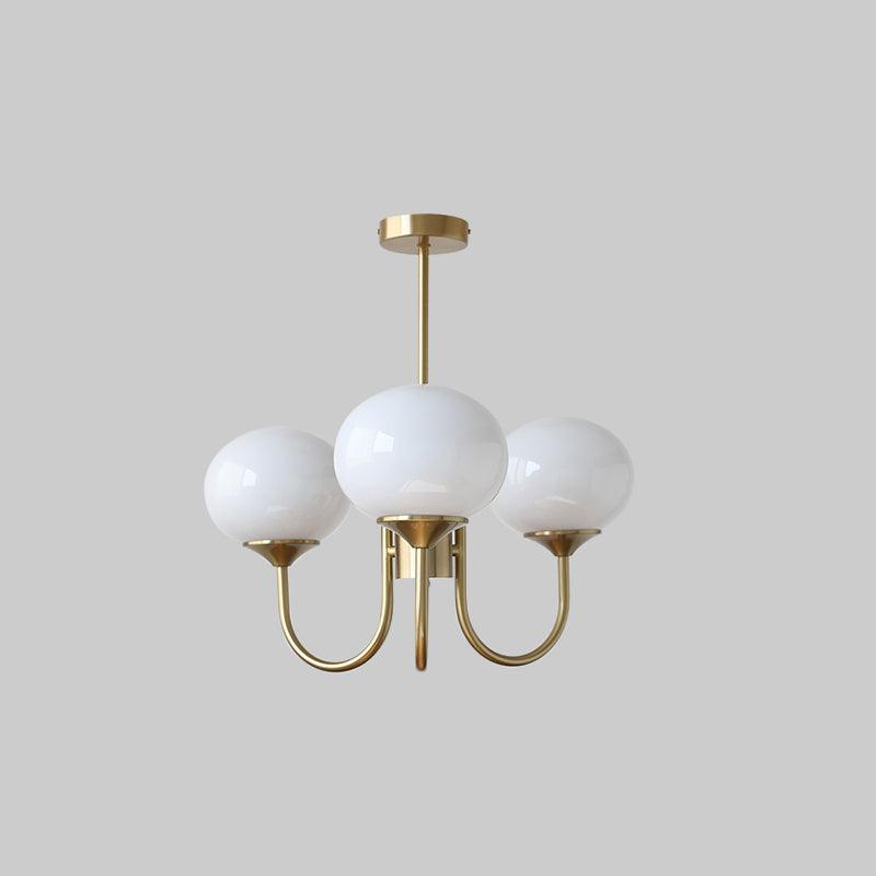 Modern Chandelier | Gold Finish with Pink Glass Shades for Dining Room 13