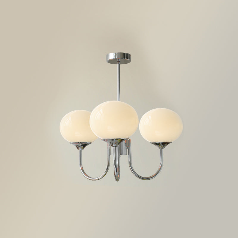 Modern Chandelier | Gold Finish with Pink Glass Shades for Dining Room 15