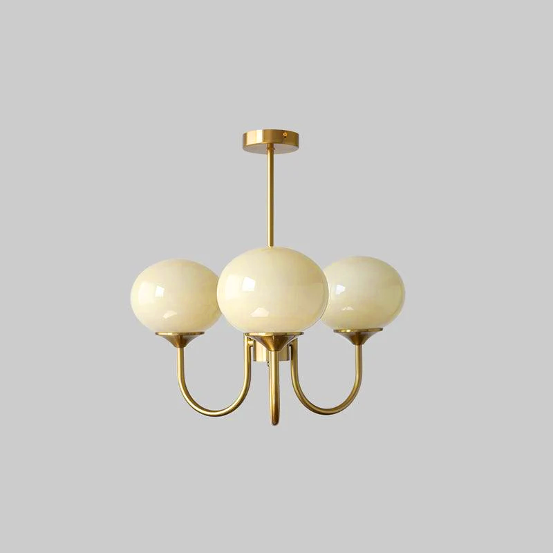 Modern Chandelier | Gold Finish with Pink Glass Shades for Dining Room 17