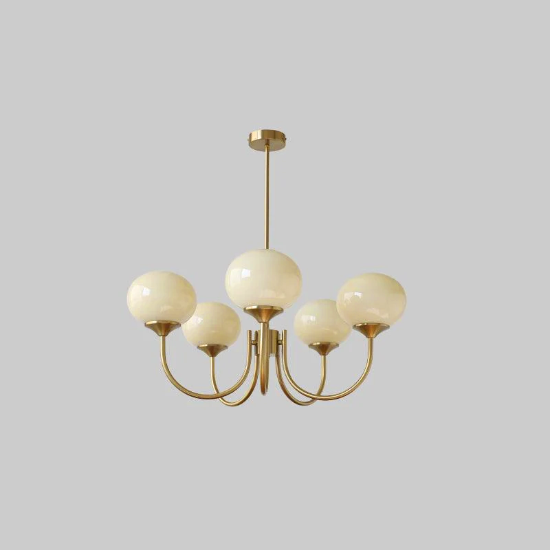 Modern Chandelier | Gold Finish with Pink Glass Shades for Dining Room 19