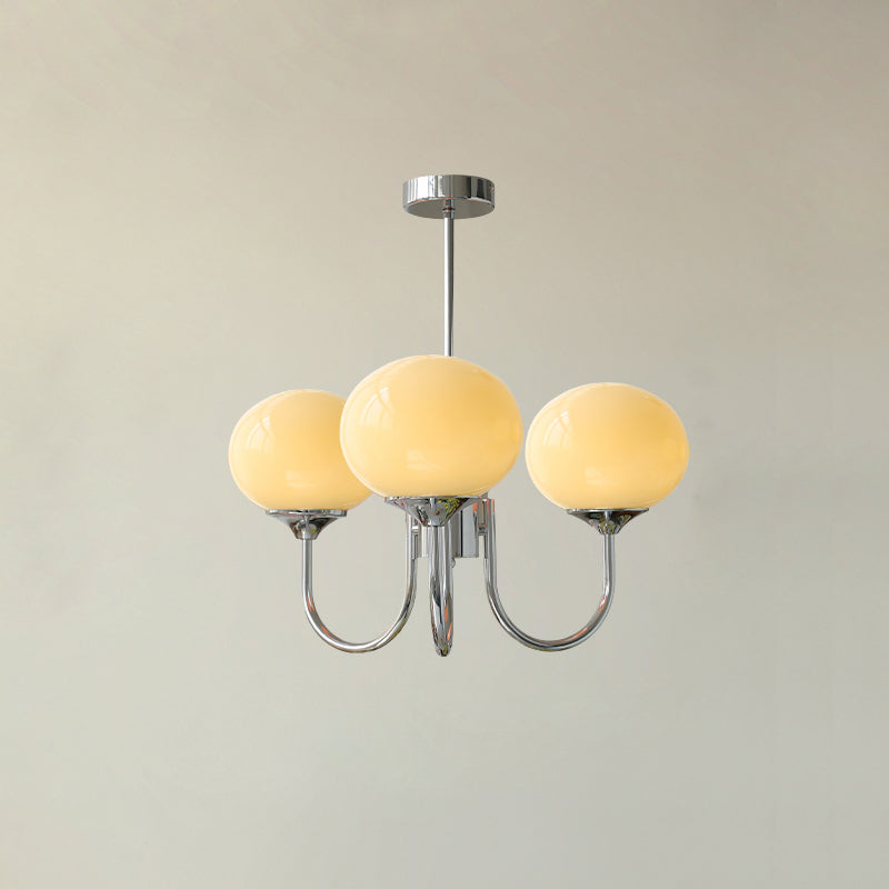 Modern Chandelier | Gold Finish with Pink Glass Shades for Dining Room 20