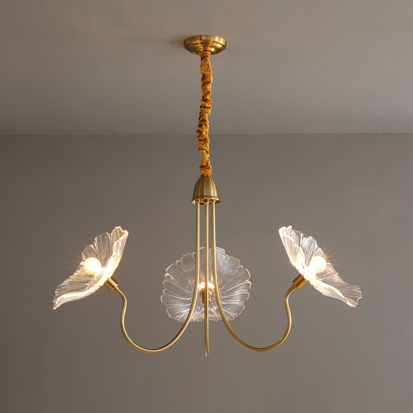 Leaf-Shaped Glass Chandelier | Elegant Frosted Design for Dining Rooms 1