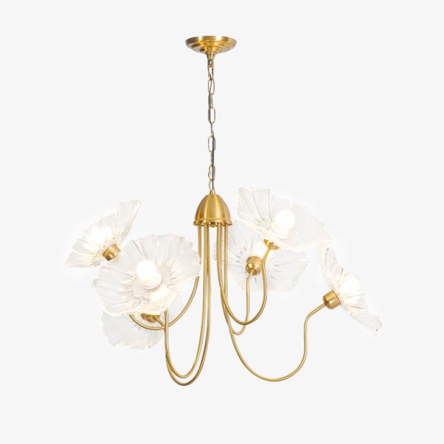 Leaf-Shaped Glass Chandelier | Elegant Frosted Design for Dining Rooms 2