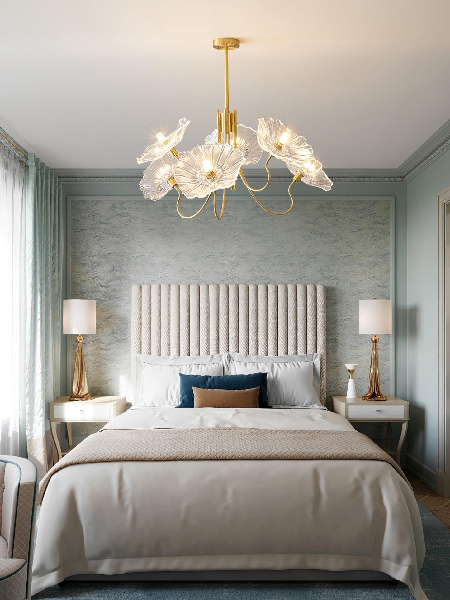 Leaf-Shaped Glass Chandelier | Elegant Frosted Design for Dining Rooms 6