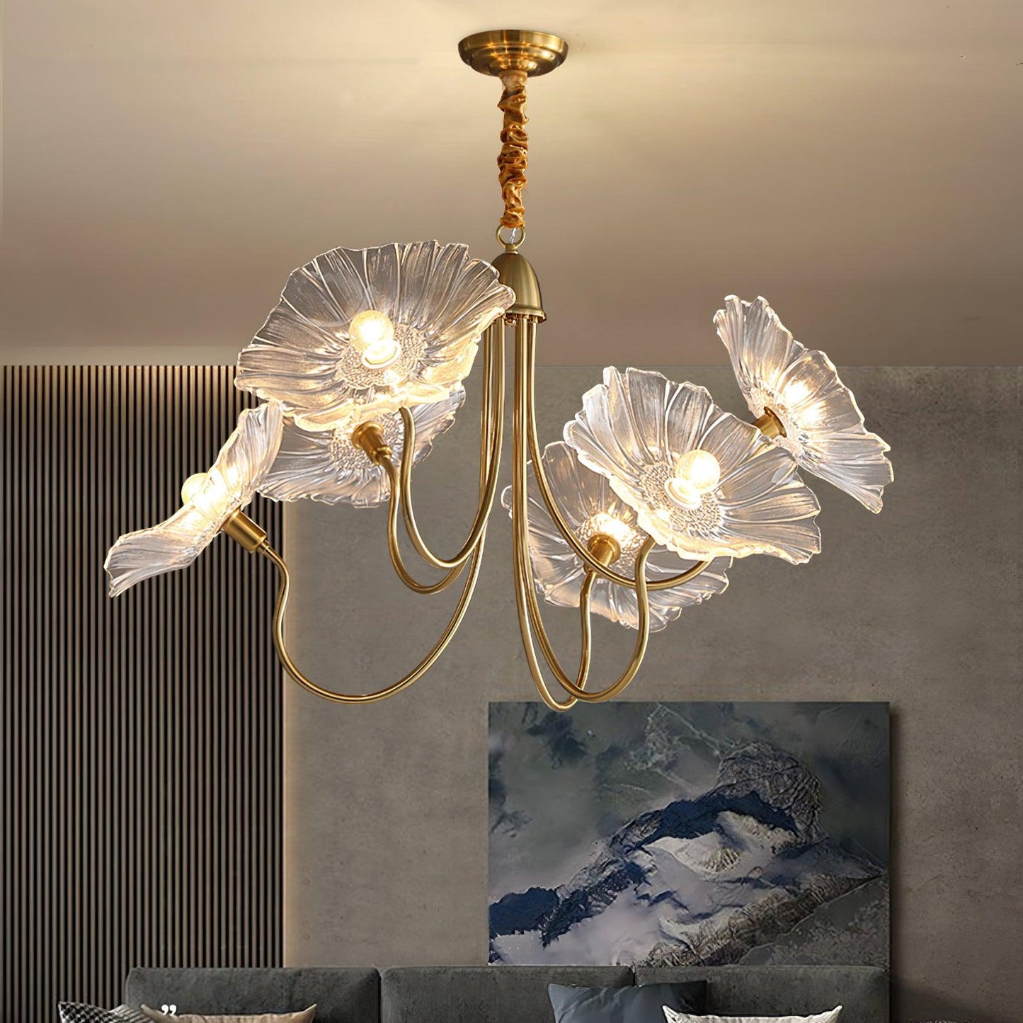 Leaf-Shaped Glass Chandelier | Elegant Frosted Design for Dining Rooms 8