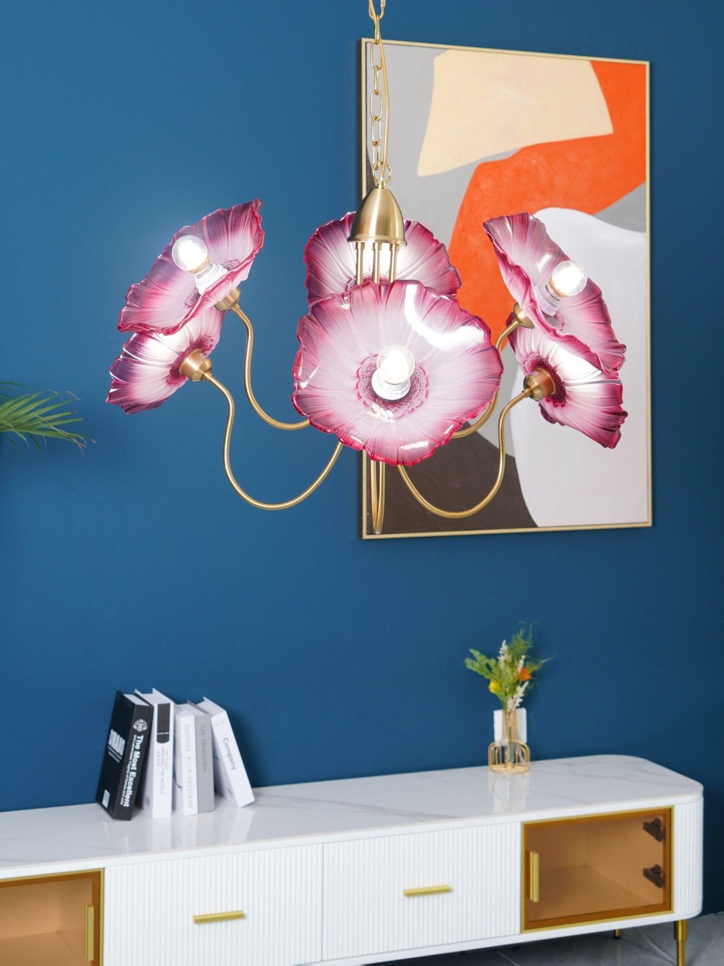 Leaf-Shaped Glass Chandelier | Elegant Frosted Design for Dining Rooms 9