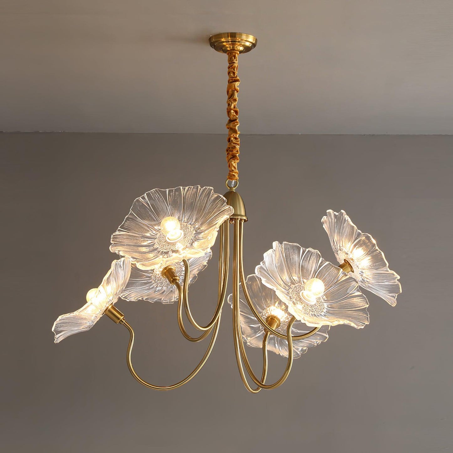 Leaf-Shaped Glass Chandelier | Elegant Frosted Design for Dining Rooms 10