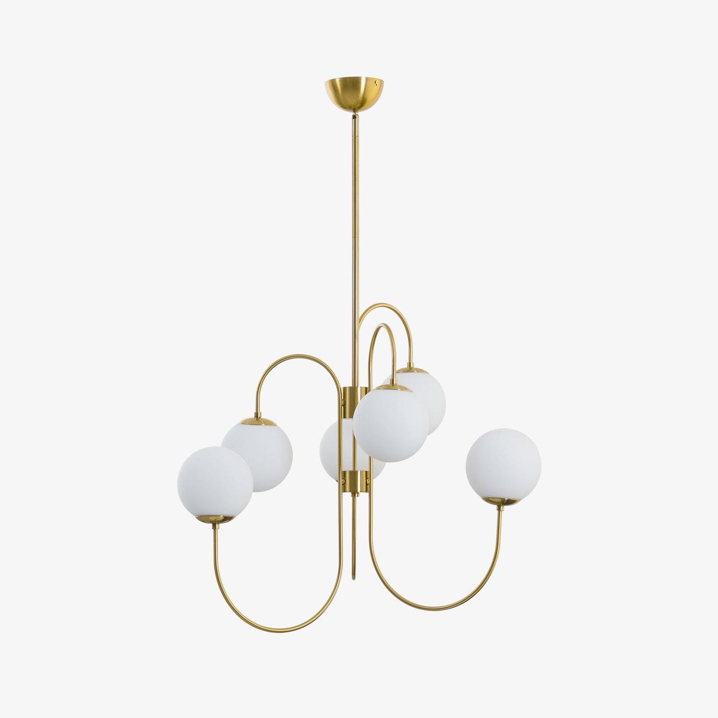 Modern Gooseneck Chandelier | Elegant Wrought Iron with Glass Shades 1