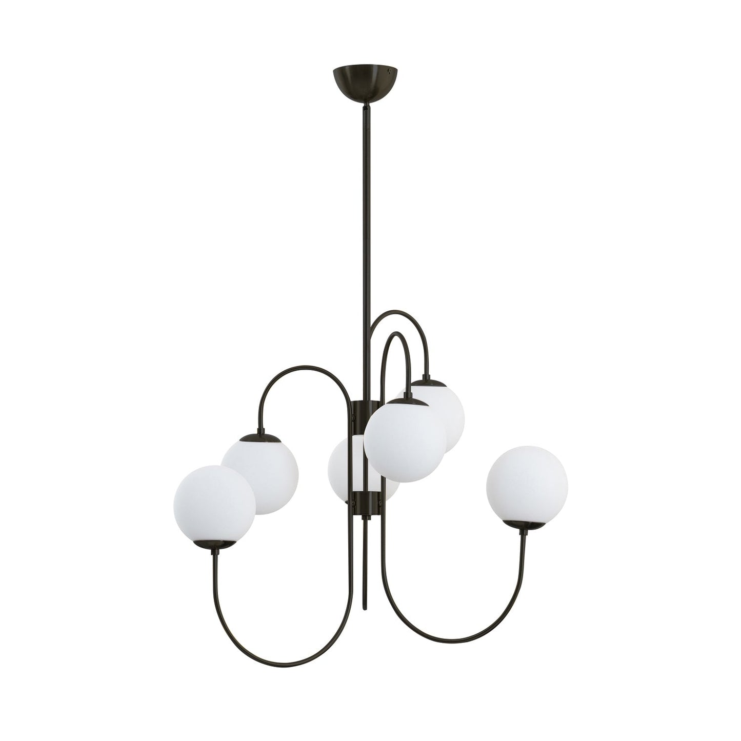 Modern Gooseneck Chandelier | Elegant Wrought Iron with Glass Shades 10