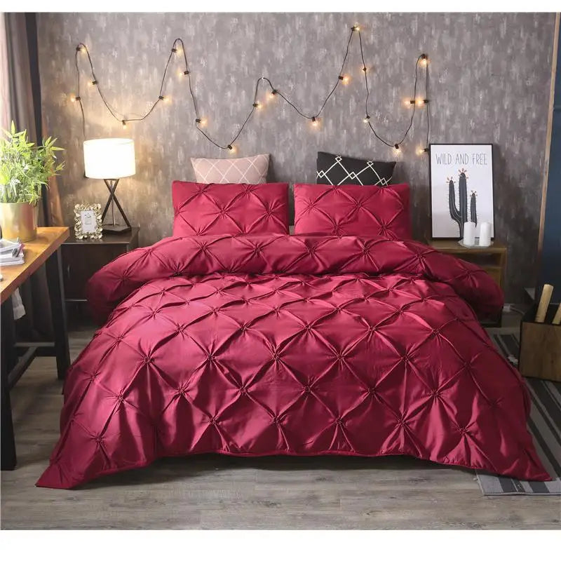 Pinch Pleat Duvet Set | Luxurious 400 Thread Count Polyester 4
