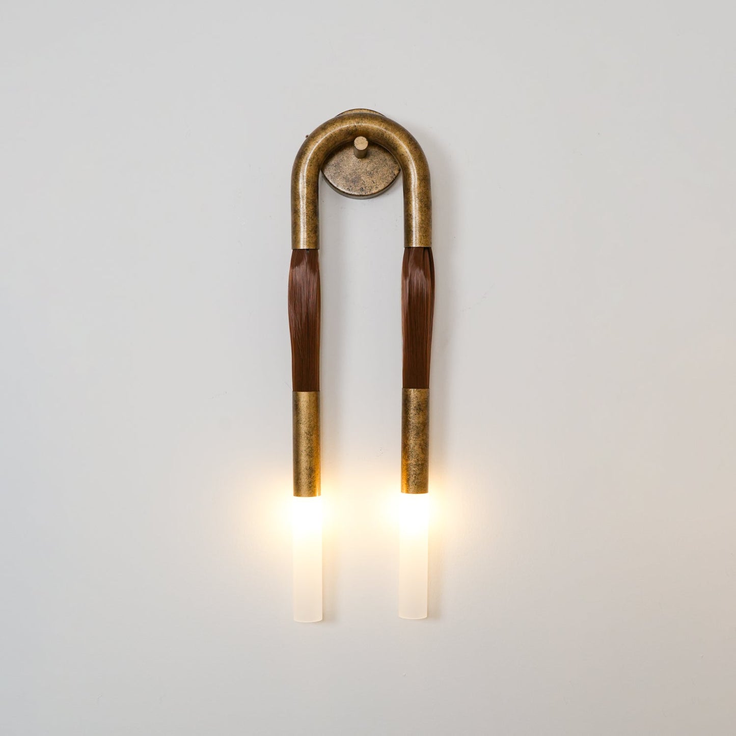 Horsehair Wall Sconce | Elegant Wrought Iron and Glass Design 1