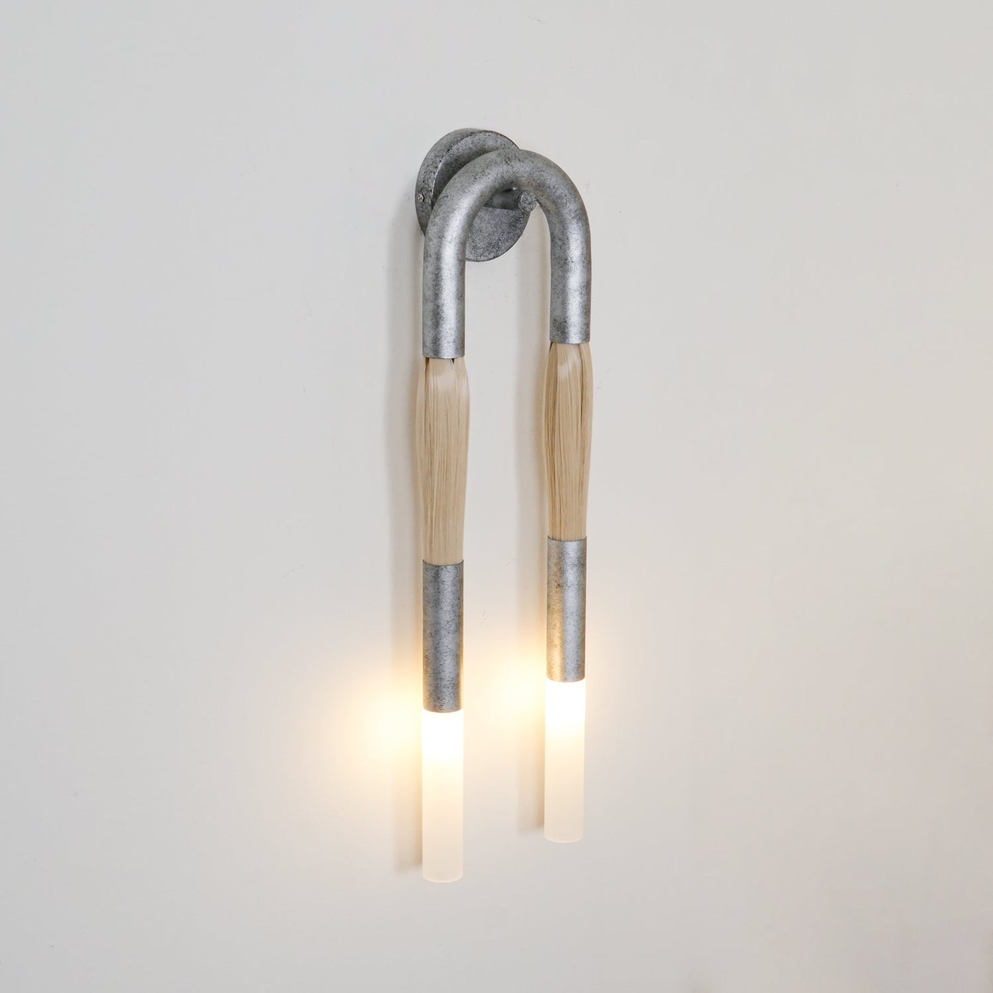 Horsehair Wall Sconce | Elegant Wrought Iron and Glass Design 4