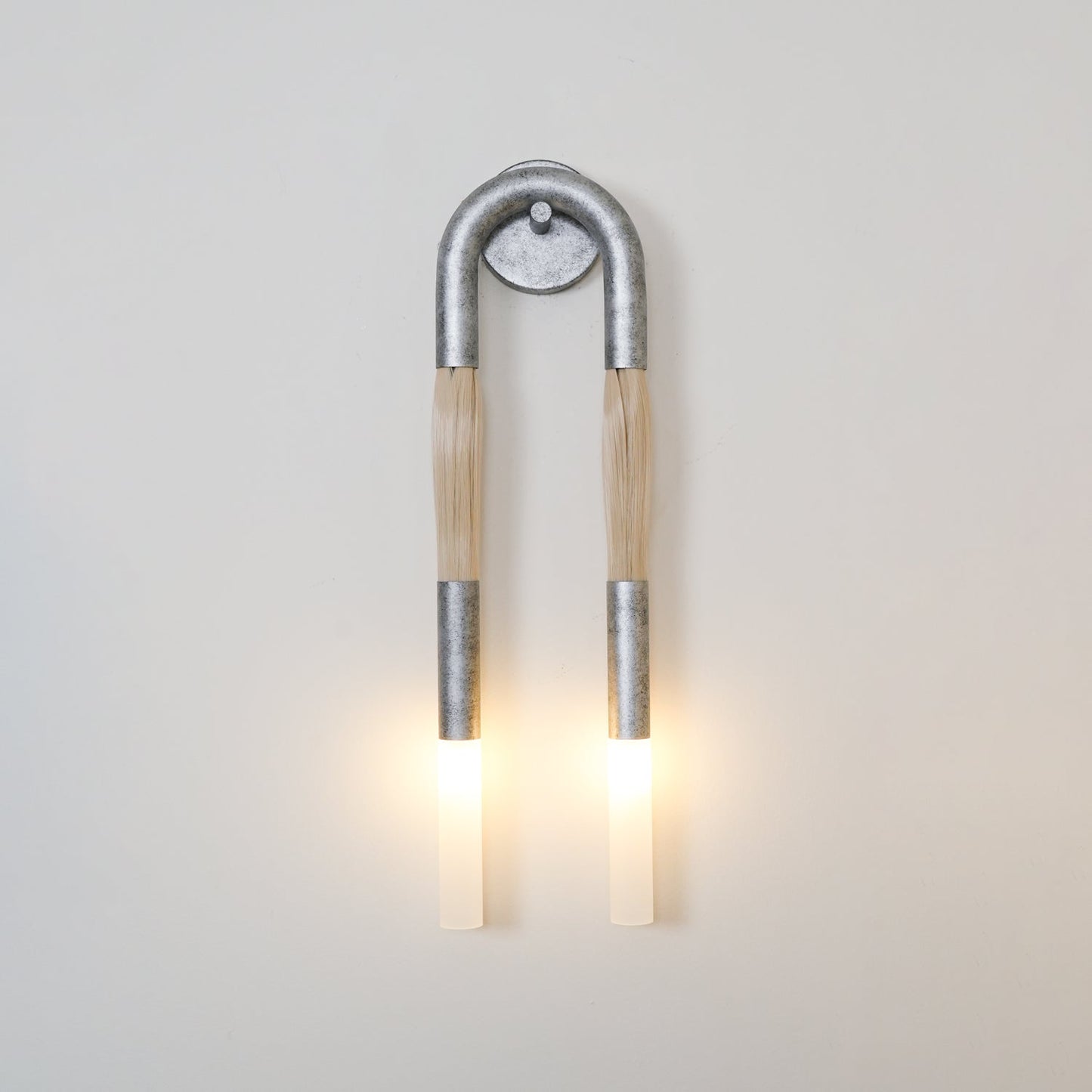 Horsehair Wall Sconce | Elegant Wrought Iron and Glass Design 5