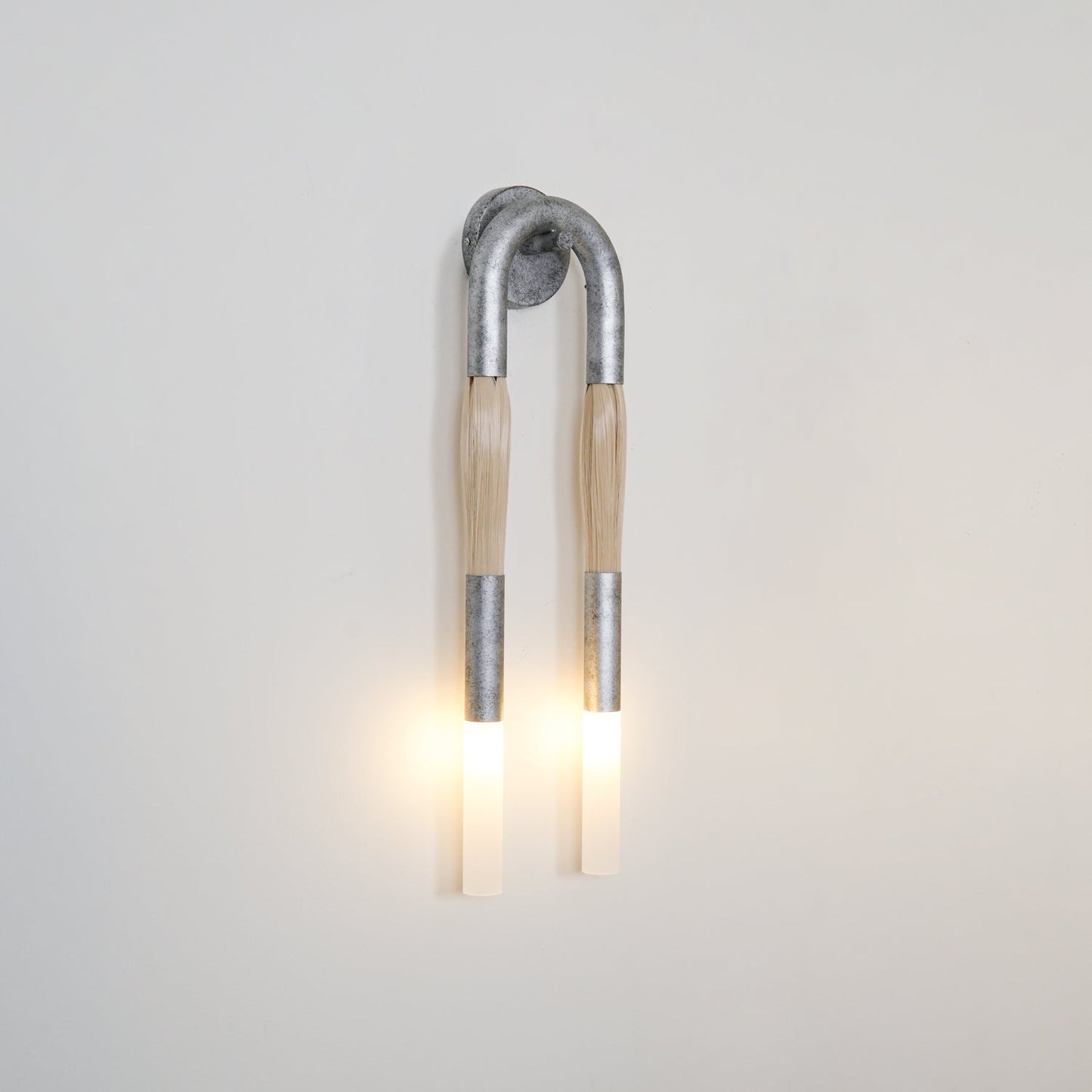 Horsehair Wall Sconce | Elegant Wrought Iron and Glass Design 7