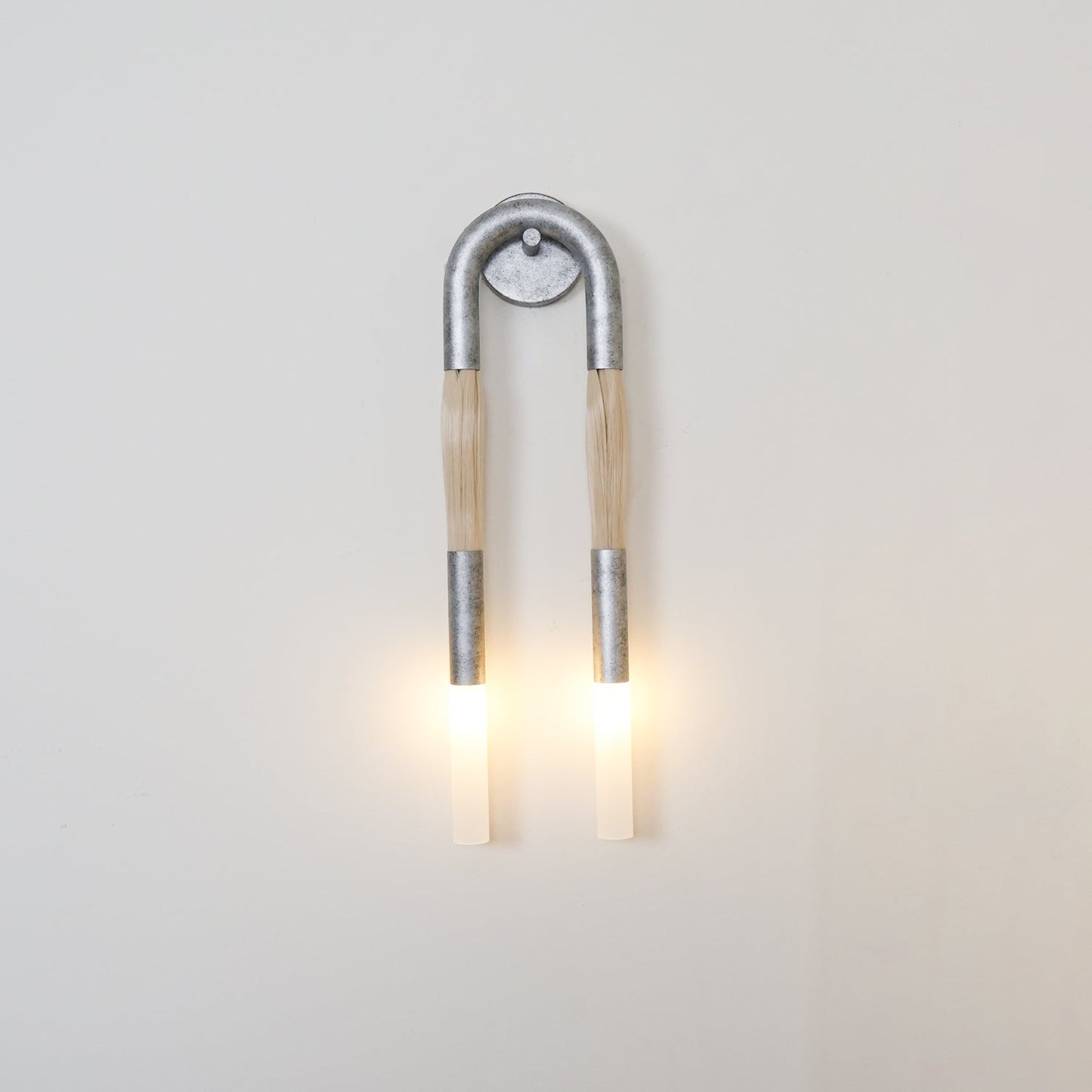 Horsehair Wall Sconce | Elegant Wrought Iron and Glass Design 8