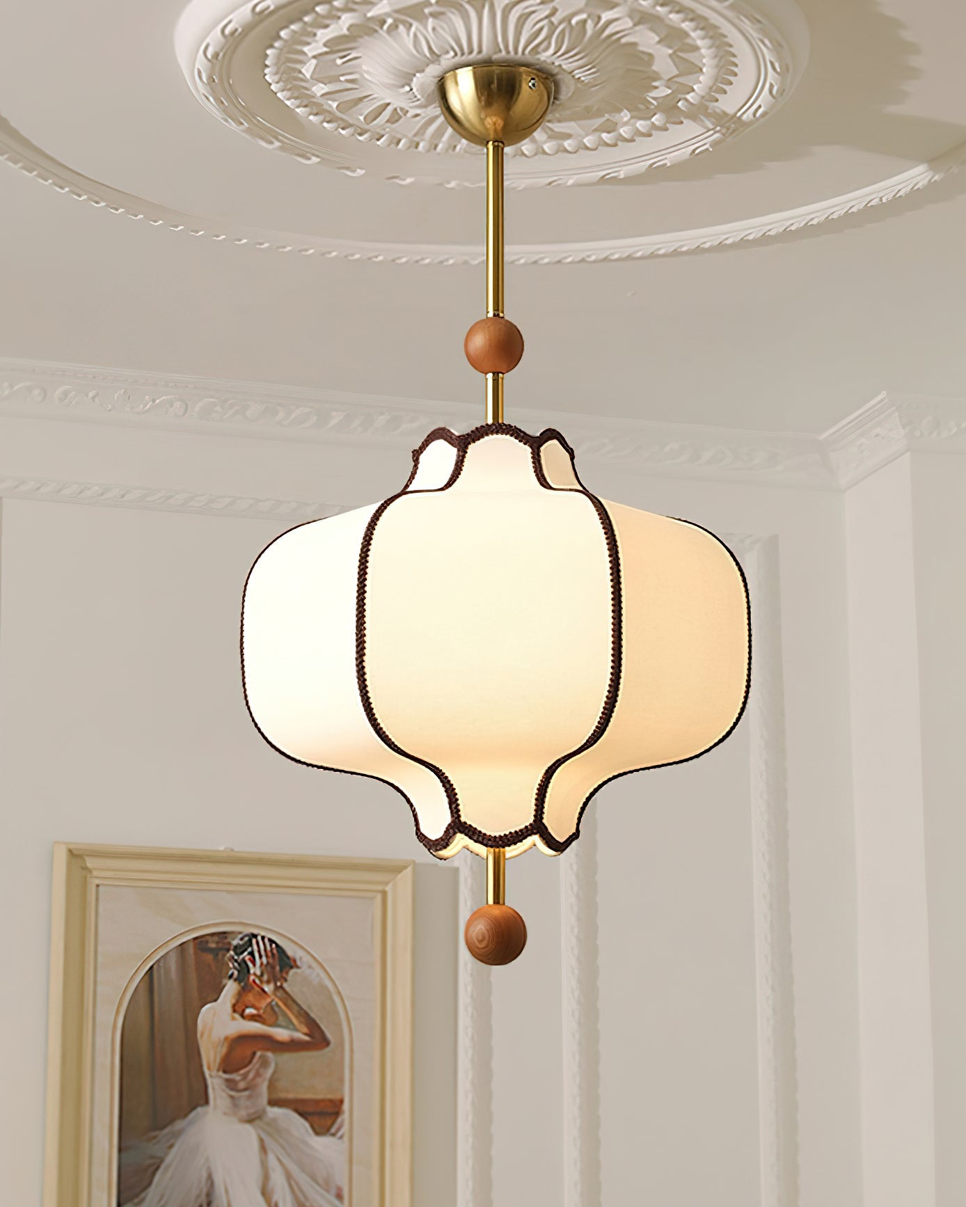 Lantern Pendant Light | Elegant Fabric Design for Warm Ambiance 4