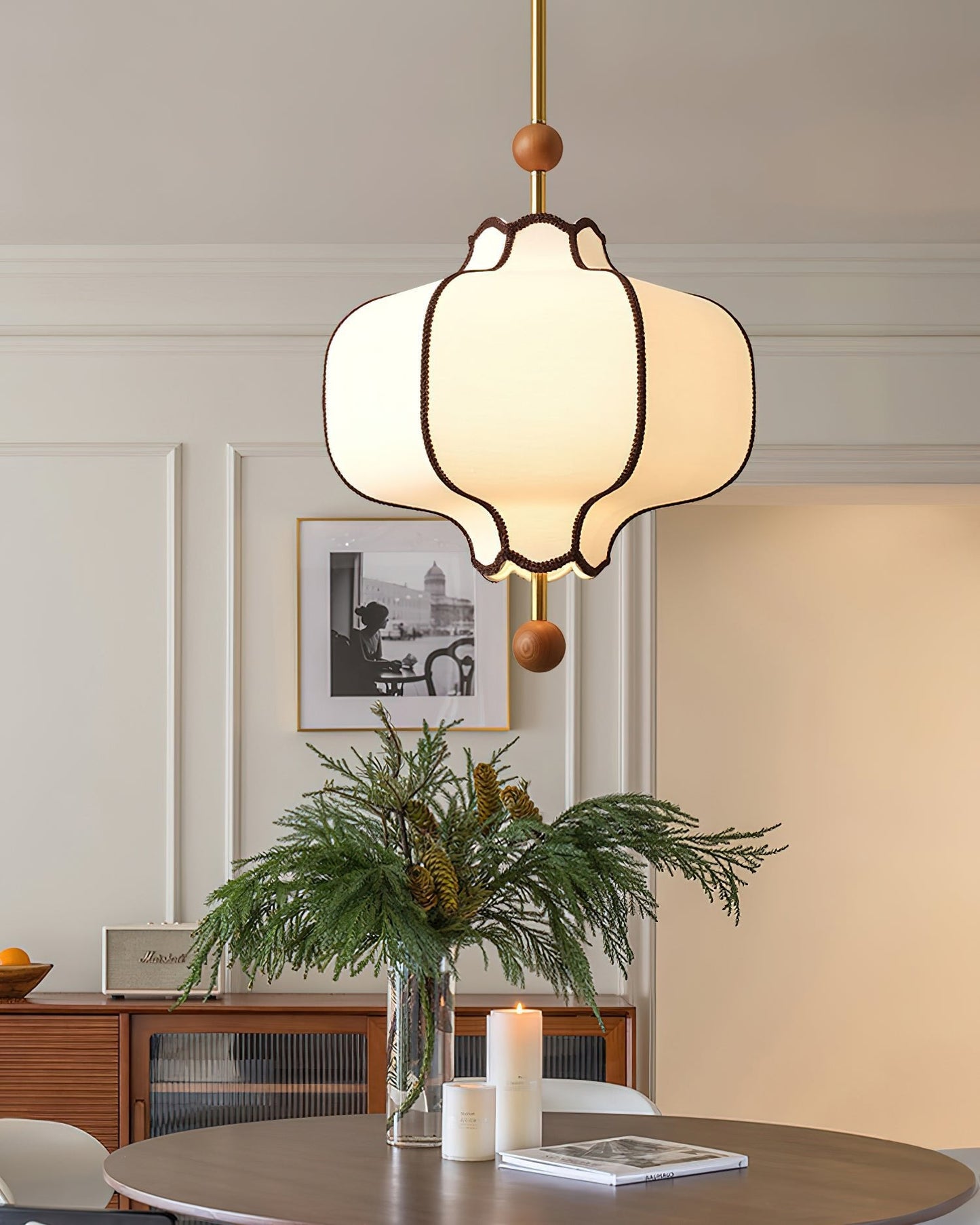 Lantern Pendant Light | Elegant Fabric Design for Warm Ambiance 7