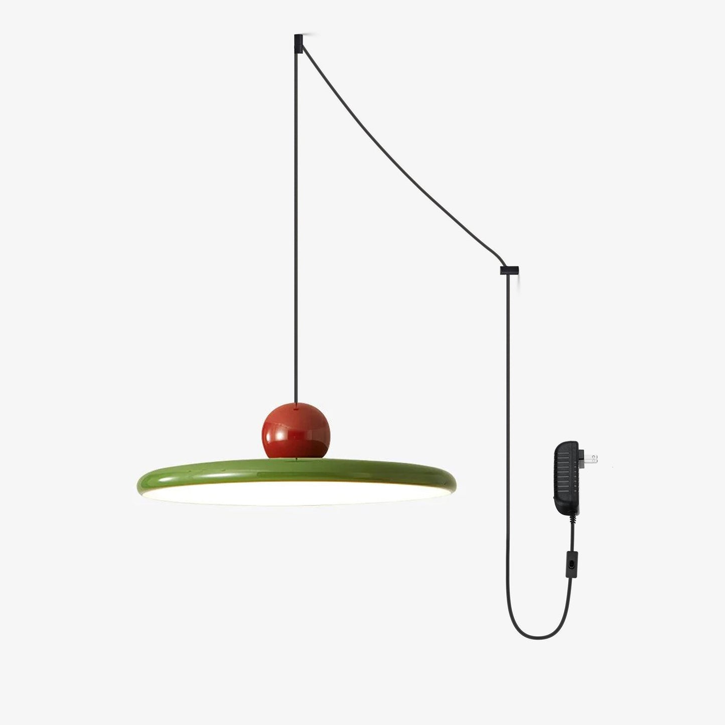 Pendant Swag Light | Modern Round Disk Design with Integrated LED 2