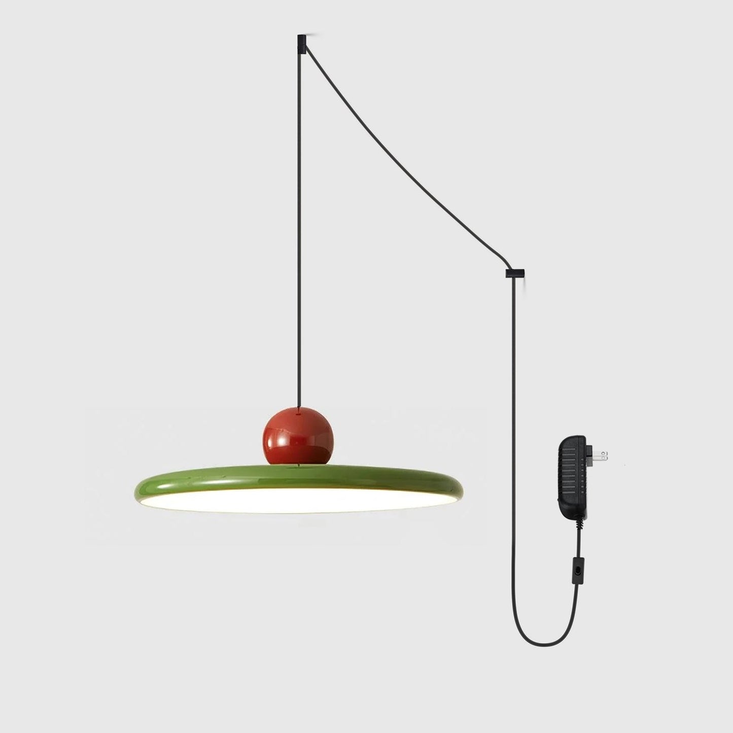 Pendant Swag Light | Modern Round Disk Design with Integrated LED 11