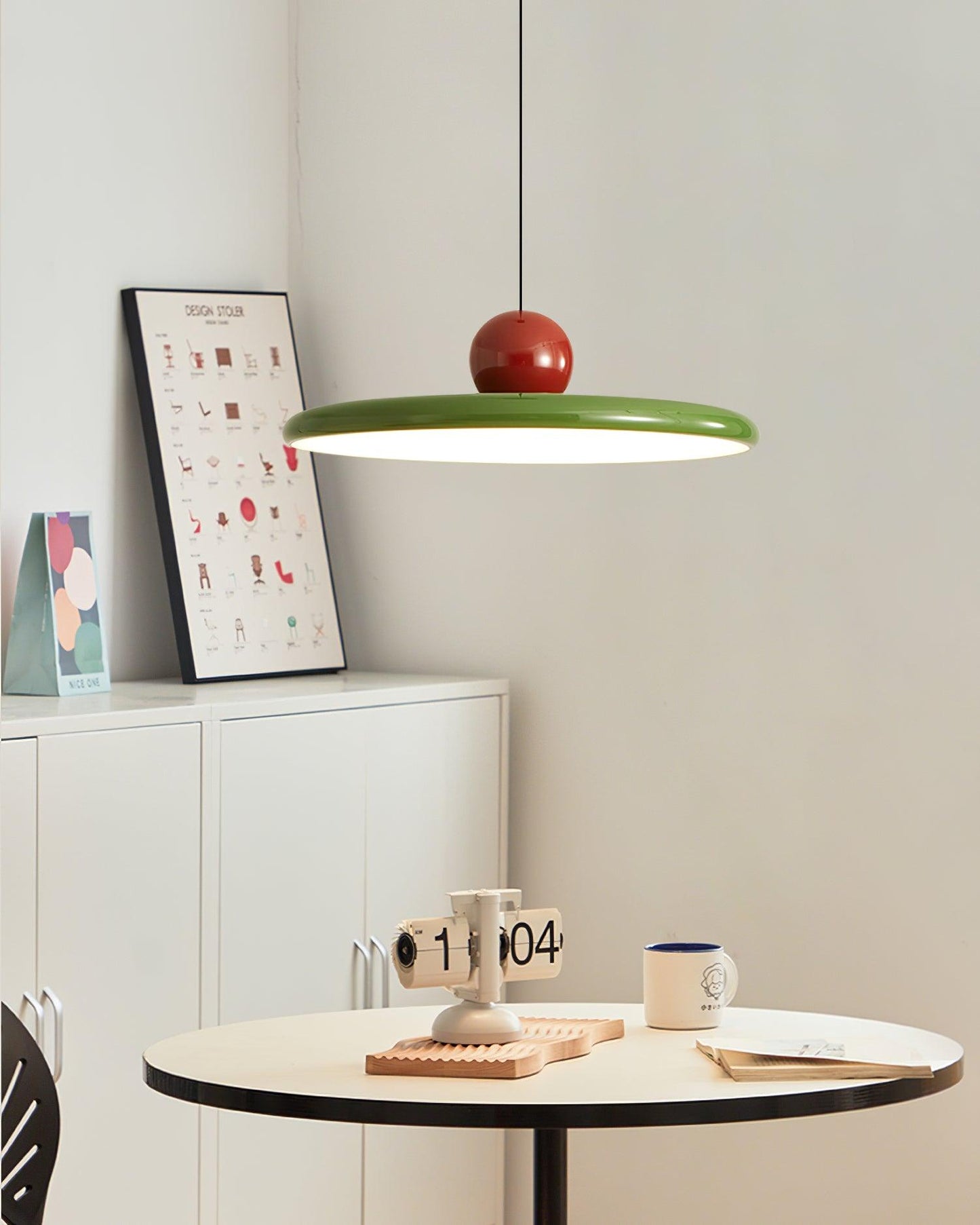 Pendant Swag Light | Modern Round Disk Design with Integrated LED 4