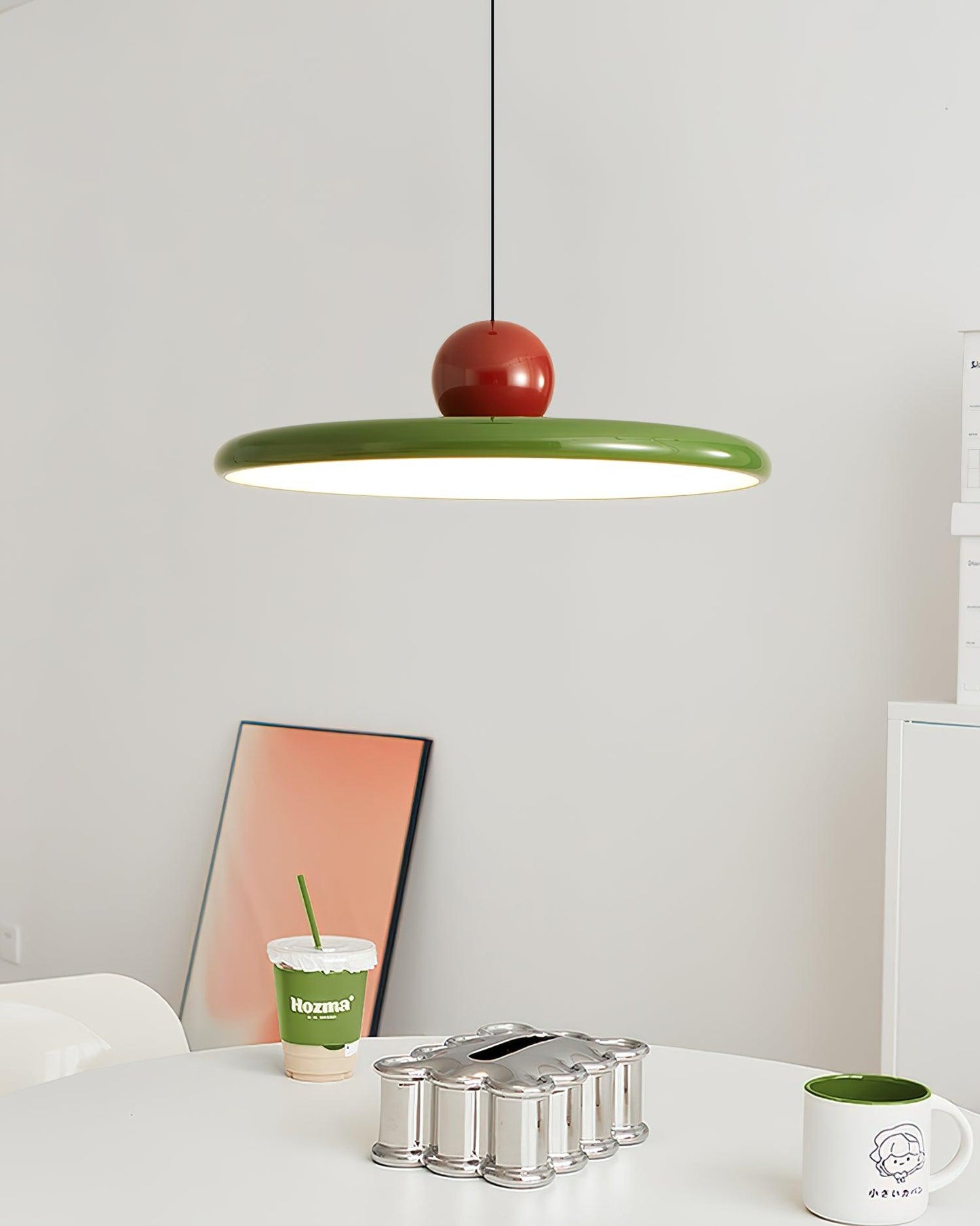 Pendant Swag Light | Modern Round Disk Design with Integrated LED 7