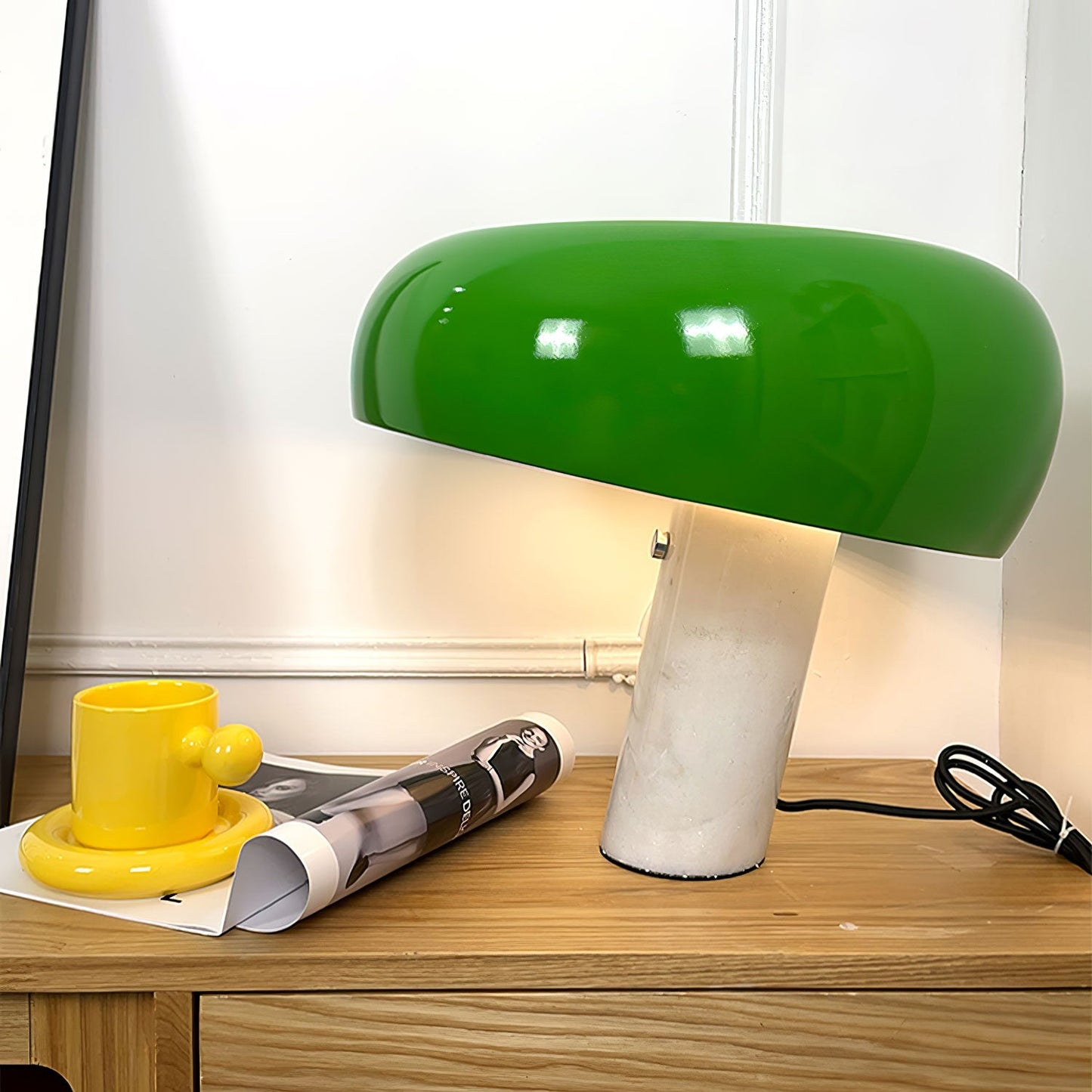 Marble Table Lamp | Elegant Carrara Base for Bedside or Desk 5