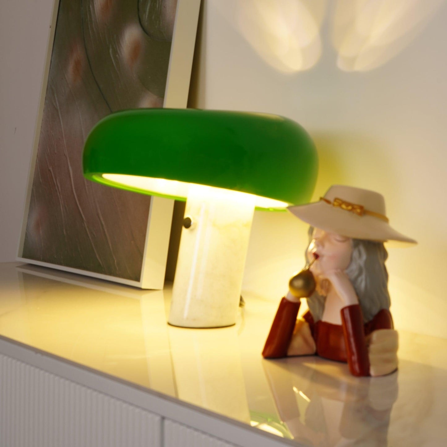 Marble Table Lamp | Elegant Carrara Base for Bedside or Desk 6