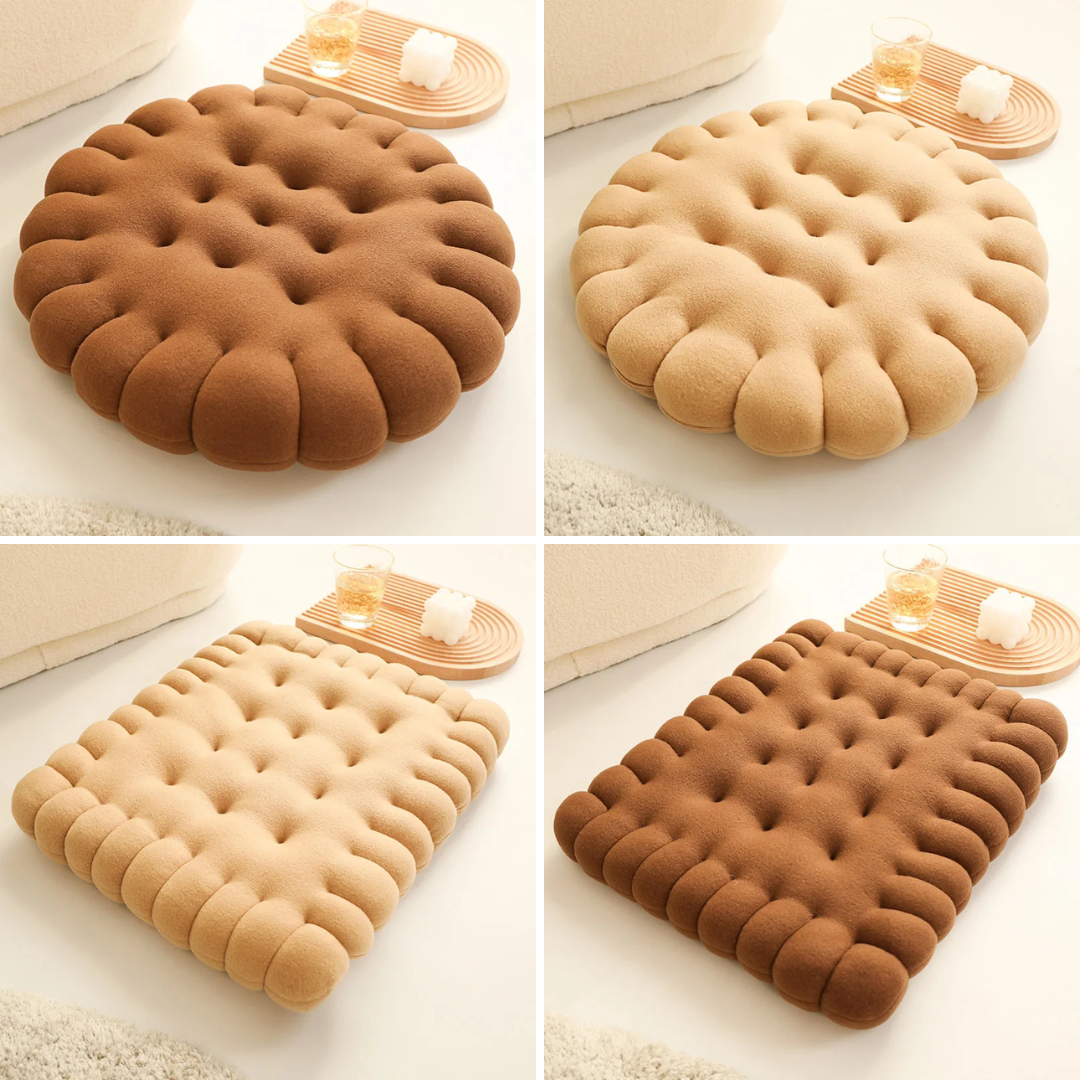 Plush Biscuit Cushion | Soft Cotton Filling for Playful Home Decor 9