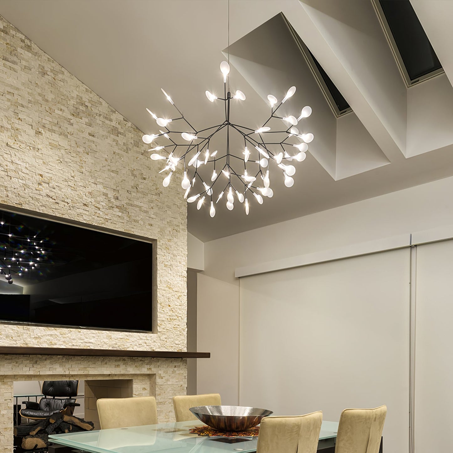 Modern Chandelier Light | Flower-Shaped Acrylic Design with Remote Control 5
