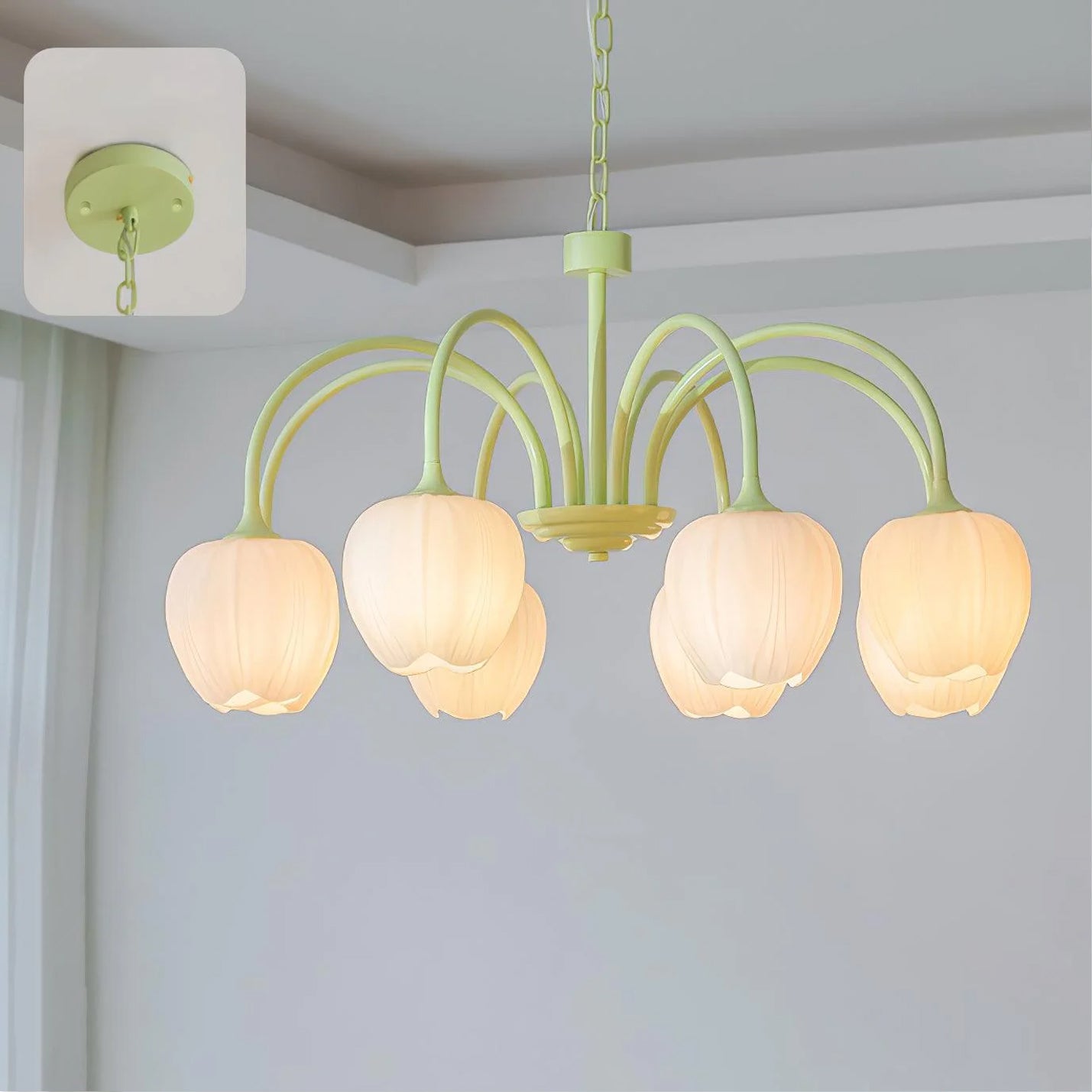 Modern Chandelier | Elegant White Glass Design for Stylish Interiors 12