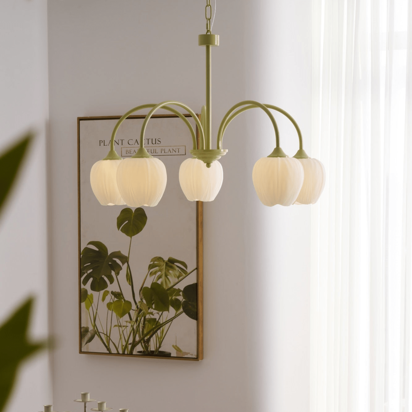 Modern Chandelier | Elegant White Glass Design for Stylish Interiors 4