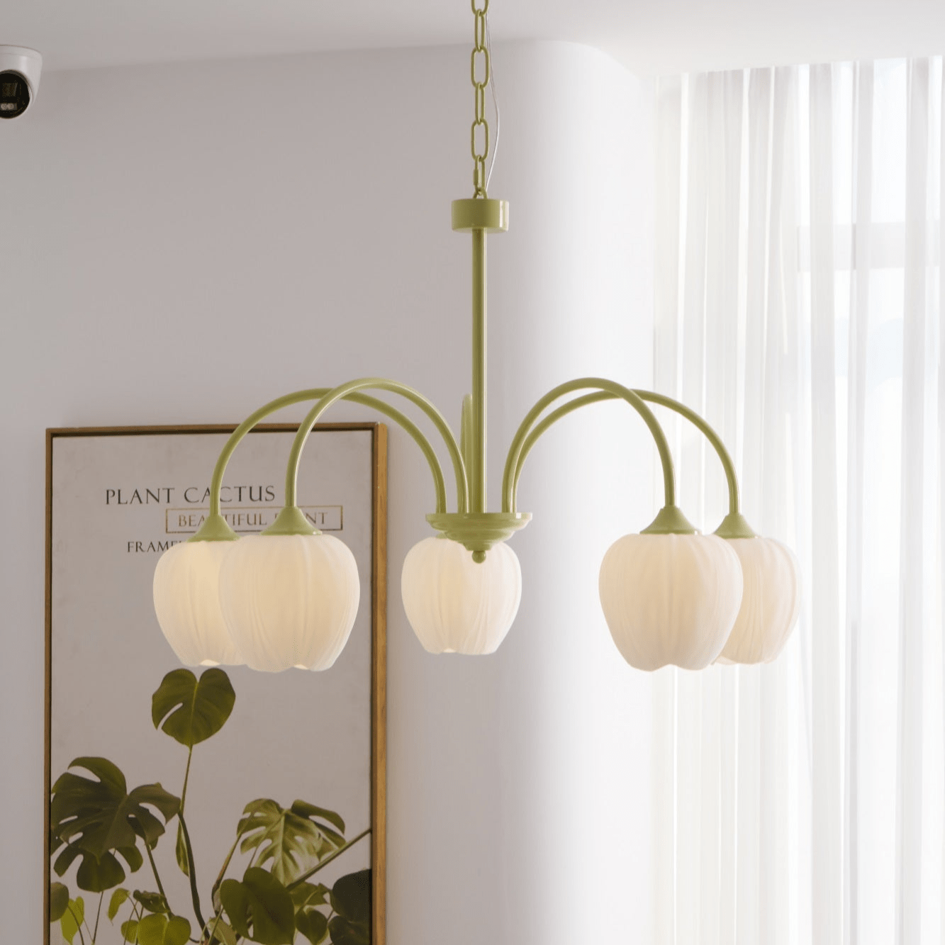 Modern Chandelier | Elegant White Glass Design for Stylish Interiors 5
