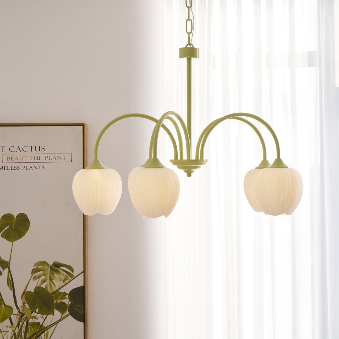Modern Chandelier | Elegant White Glass Design for Stylish Interiors 7