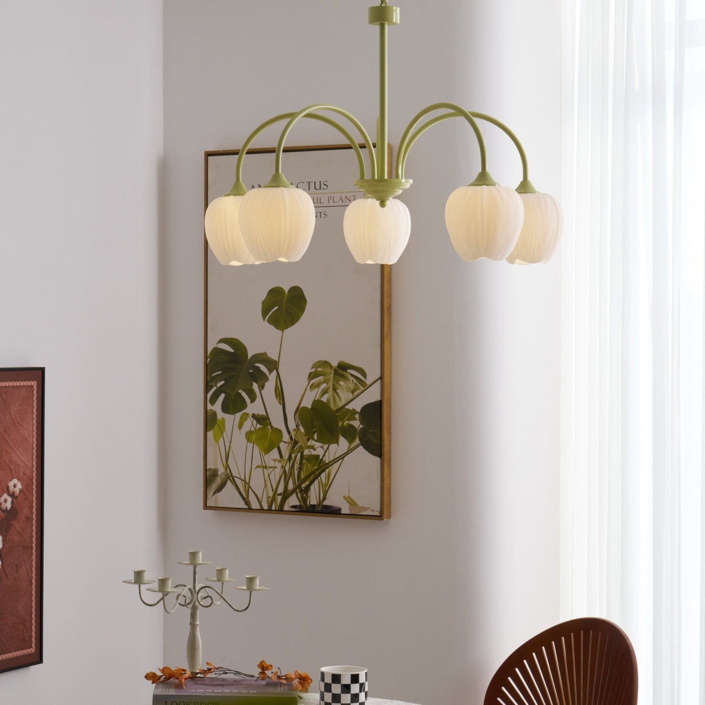 Modern Chandelier | Elegant White Glass Design for Stylish Interiors 8