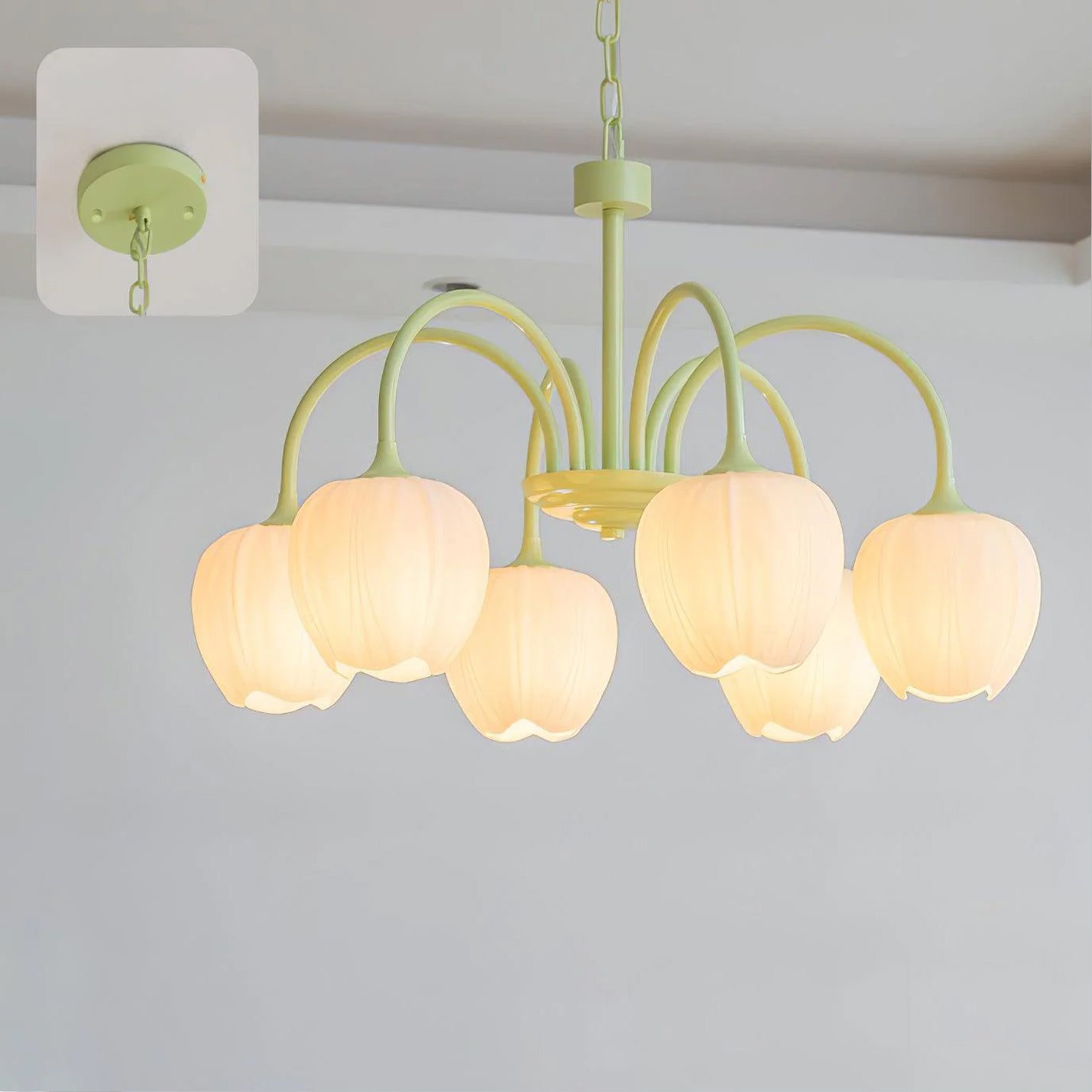 Modern Chandelier | Elegant White Glass Design for Stylish Interiors 10