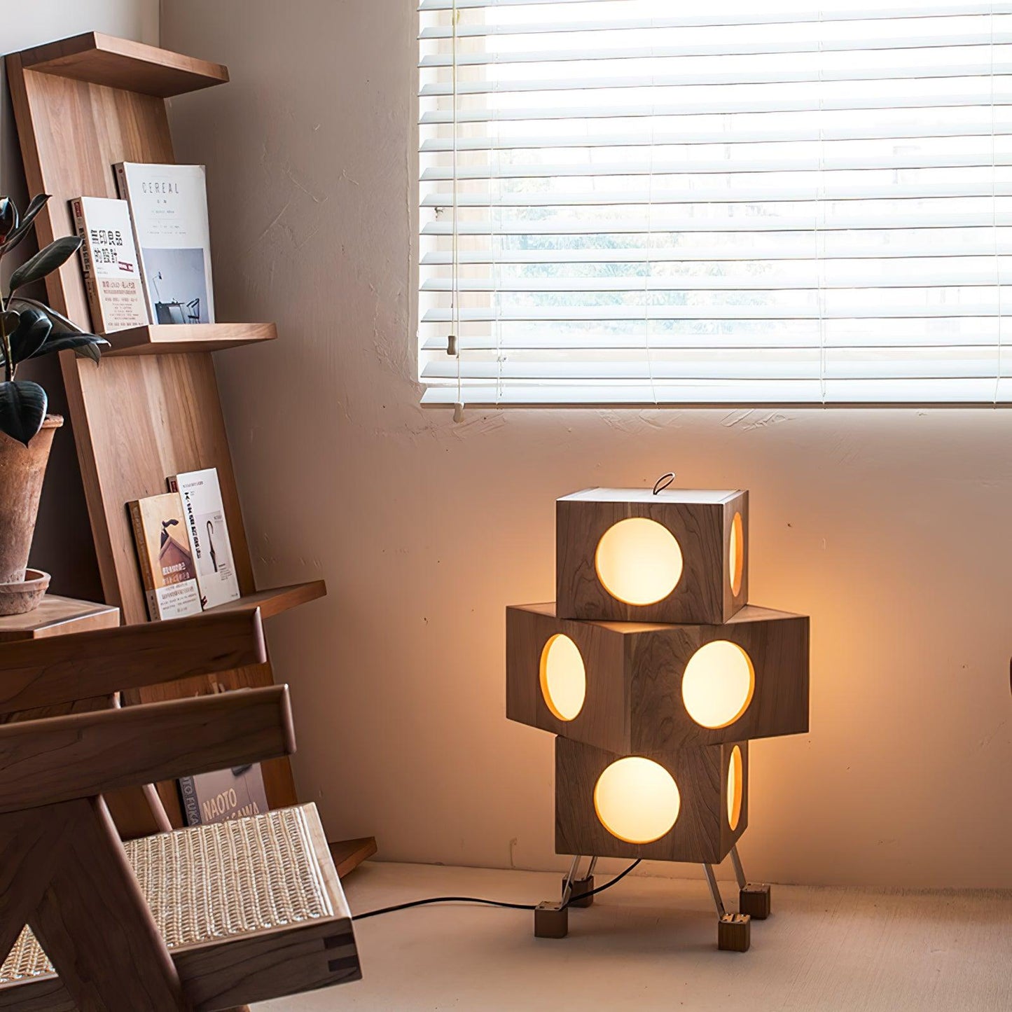 Modern Floor Lamp | Playful Cube Design with Warm Glow 7